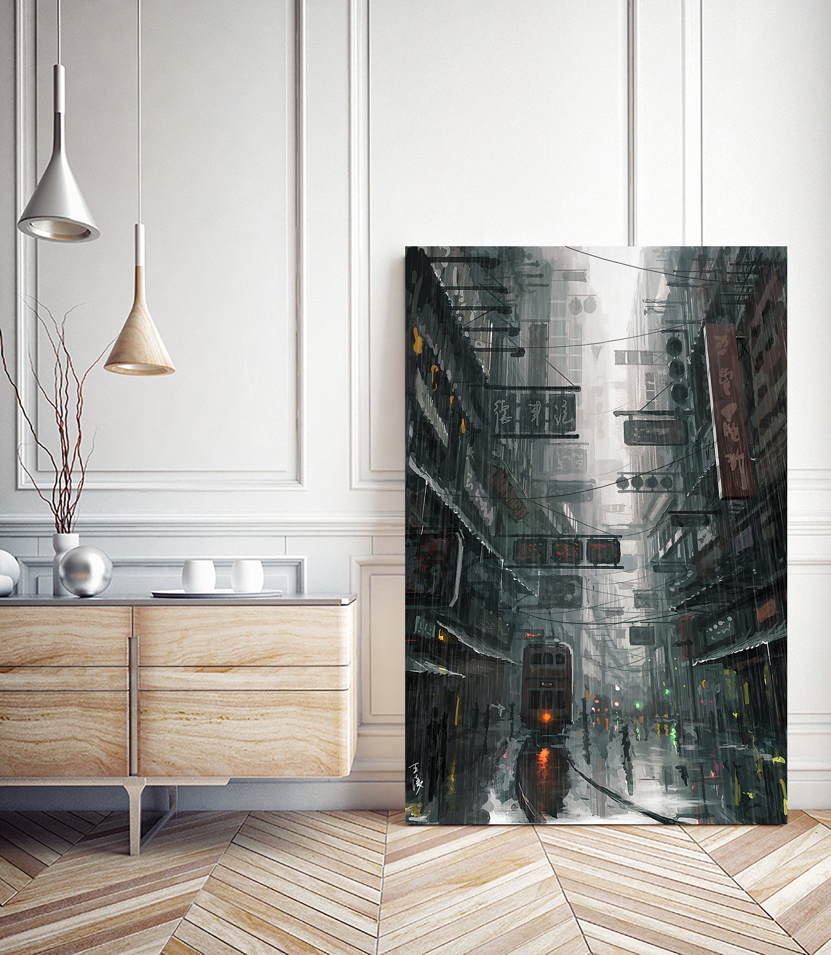 The City by Ling Wang on GIANT ART - blue digital painting