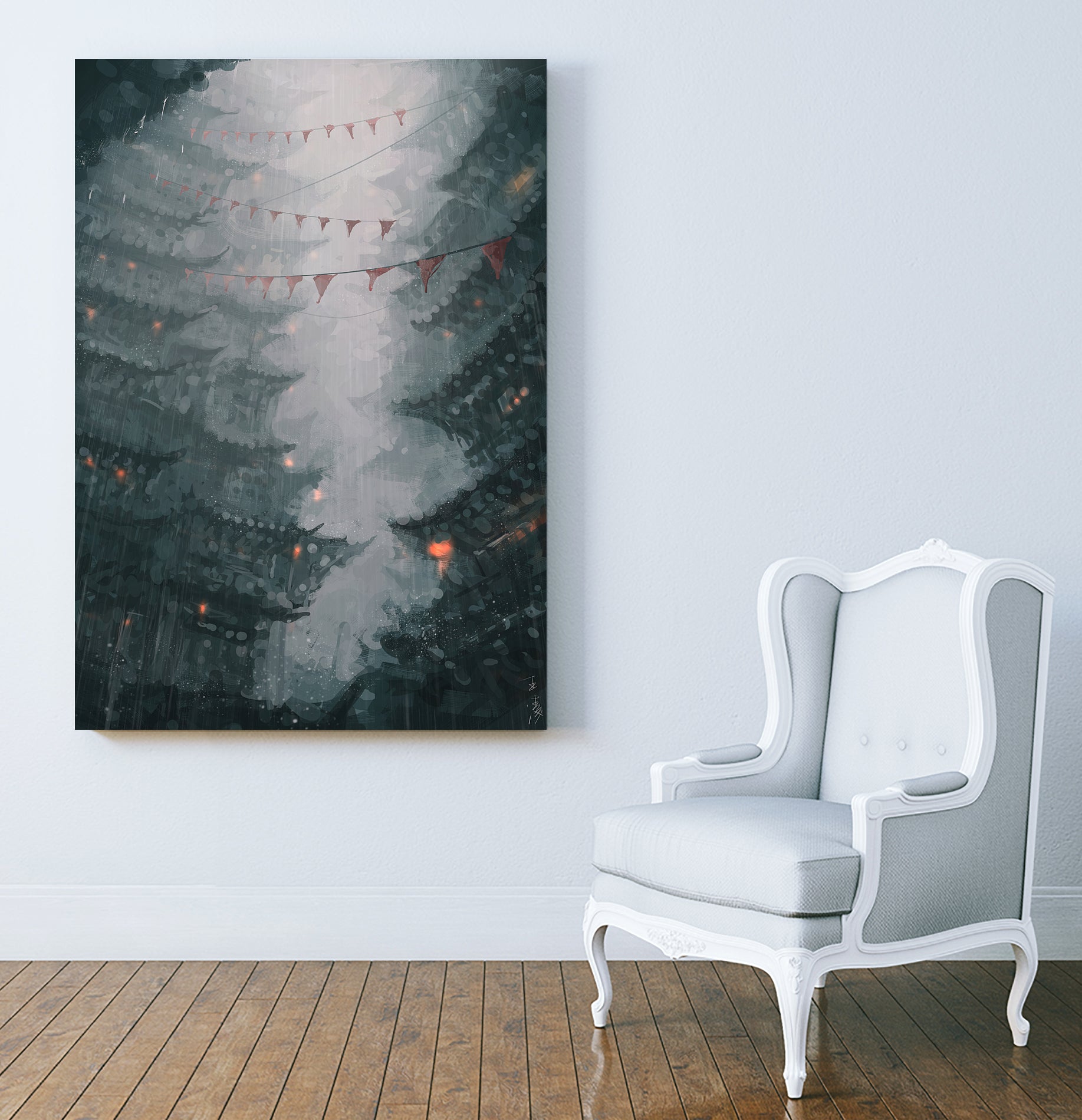 Town by Ling Wang on GIANT ART - blue digital painting