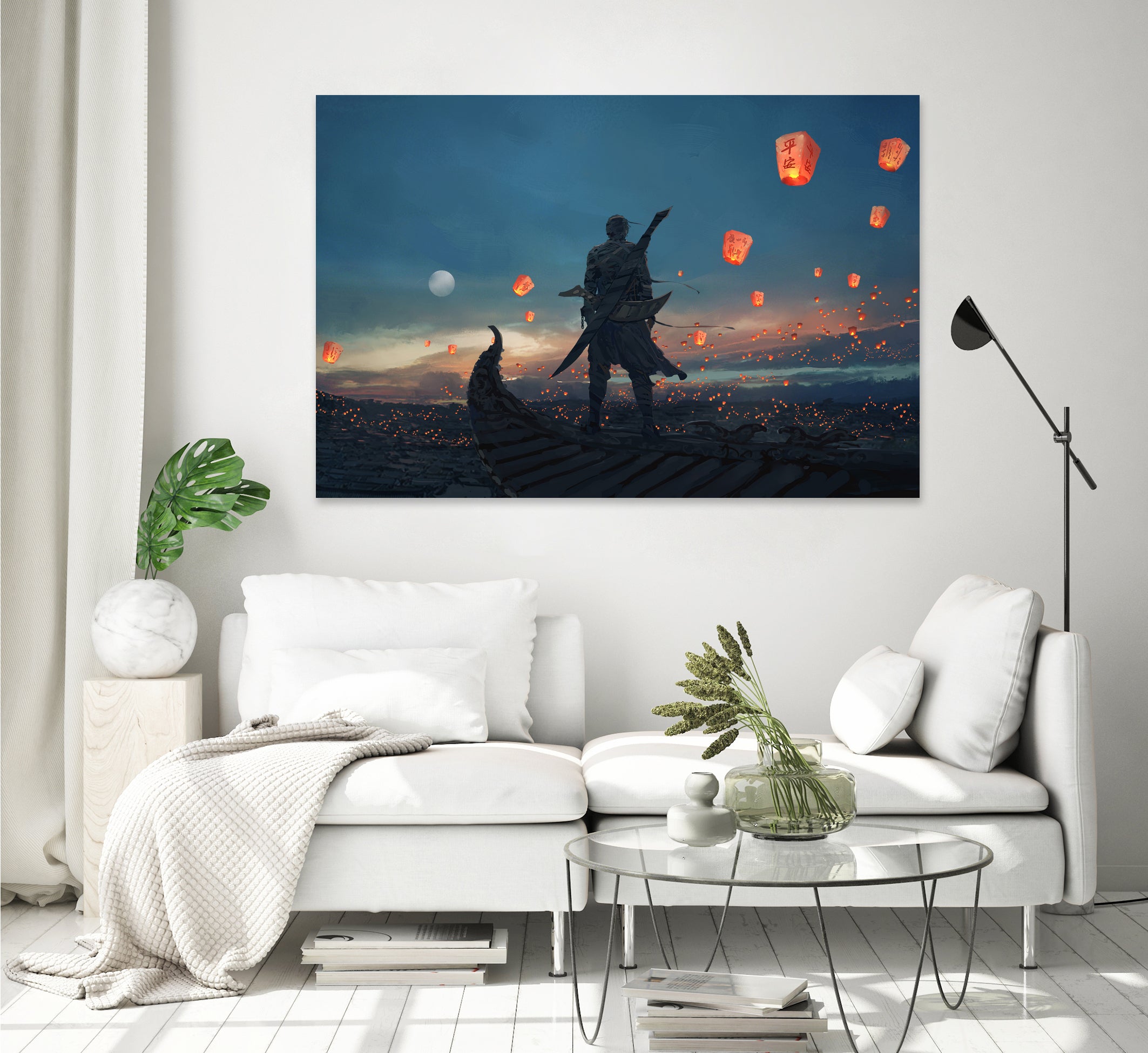 Sky Lanterns by Ling Wang on GIANT ART - blue digital painting