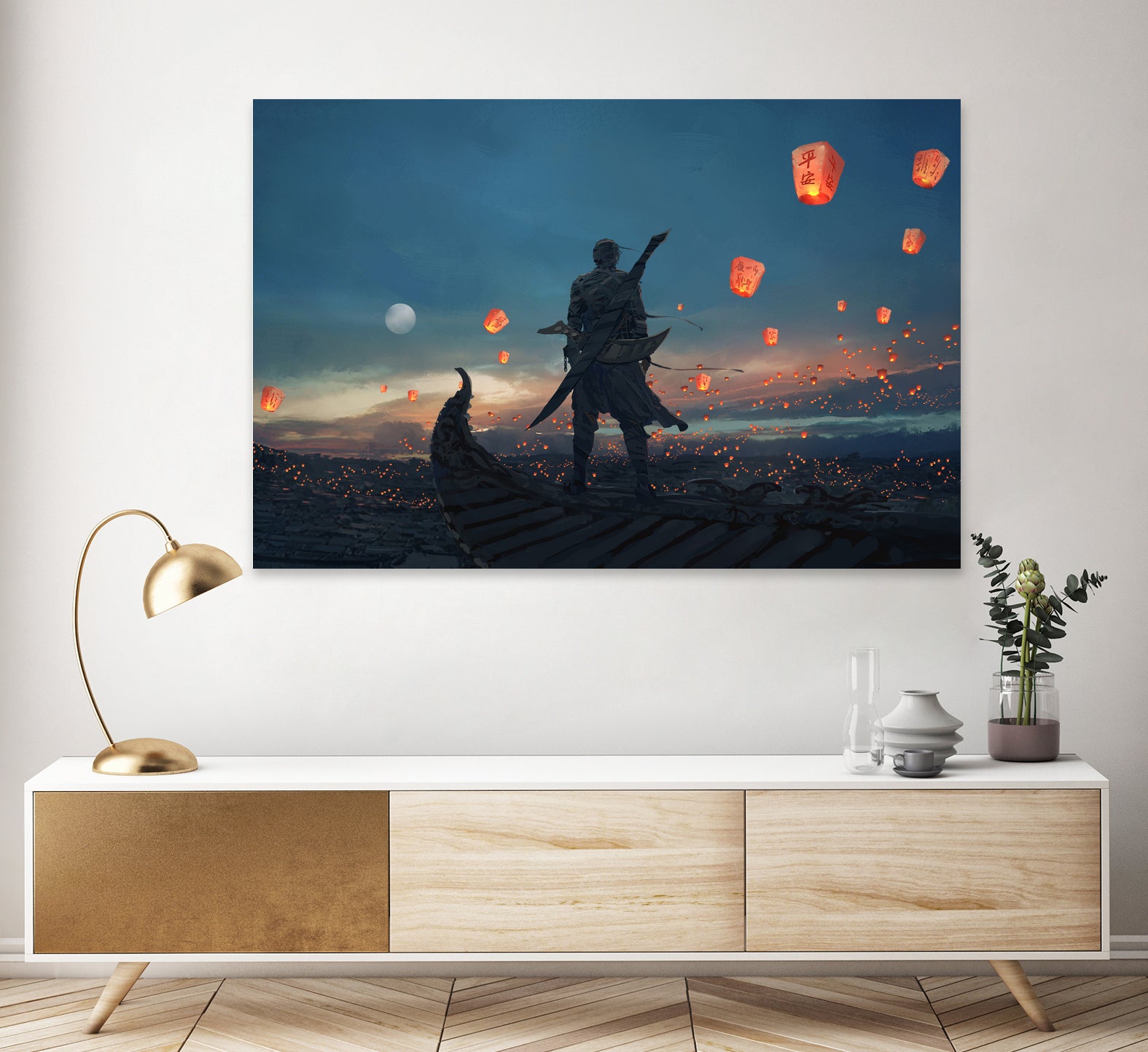 Sky Lanterns by Ling Wang on GIANT ART - blue digital painting