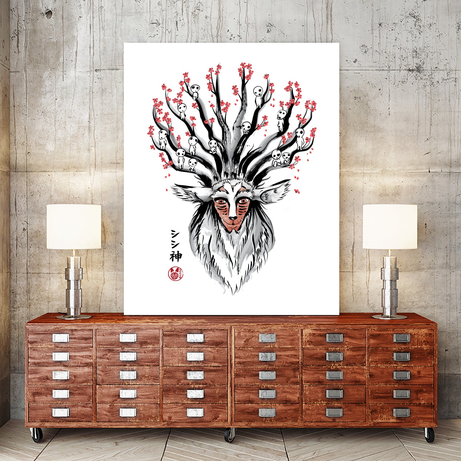 The Deer God Sumi-e by Antonio Camarena on GIANT ART - white digital painting