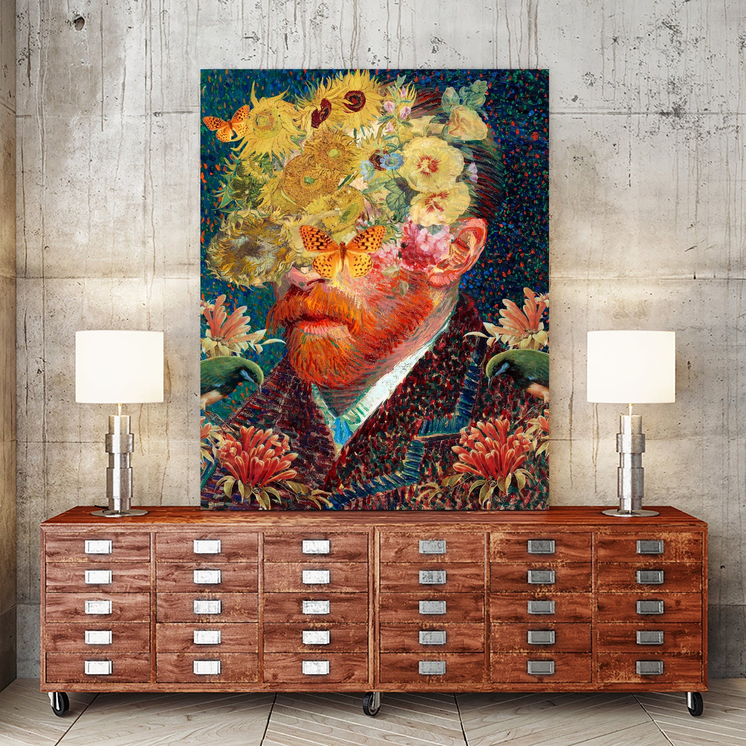 van Gogh floral by edson ramos on GIANT ART - blue photo manipulation