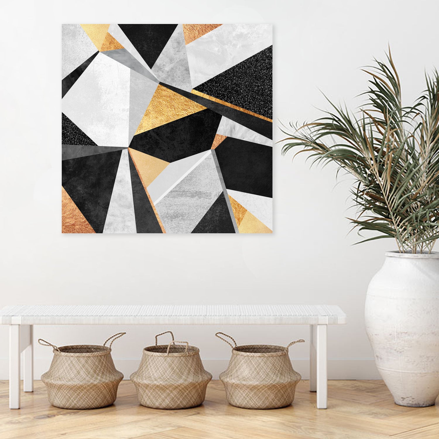 Geometry / Gold by Elisabeth Fredriksson on GIANT ART - yellow mixed media