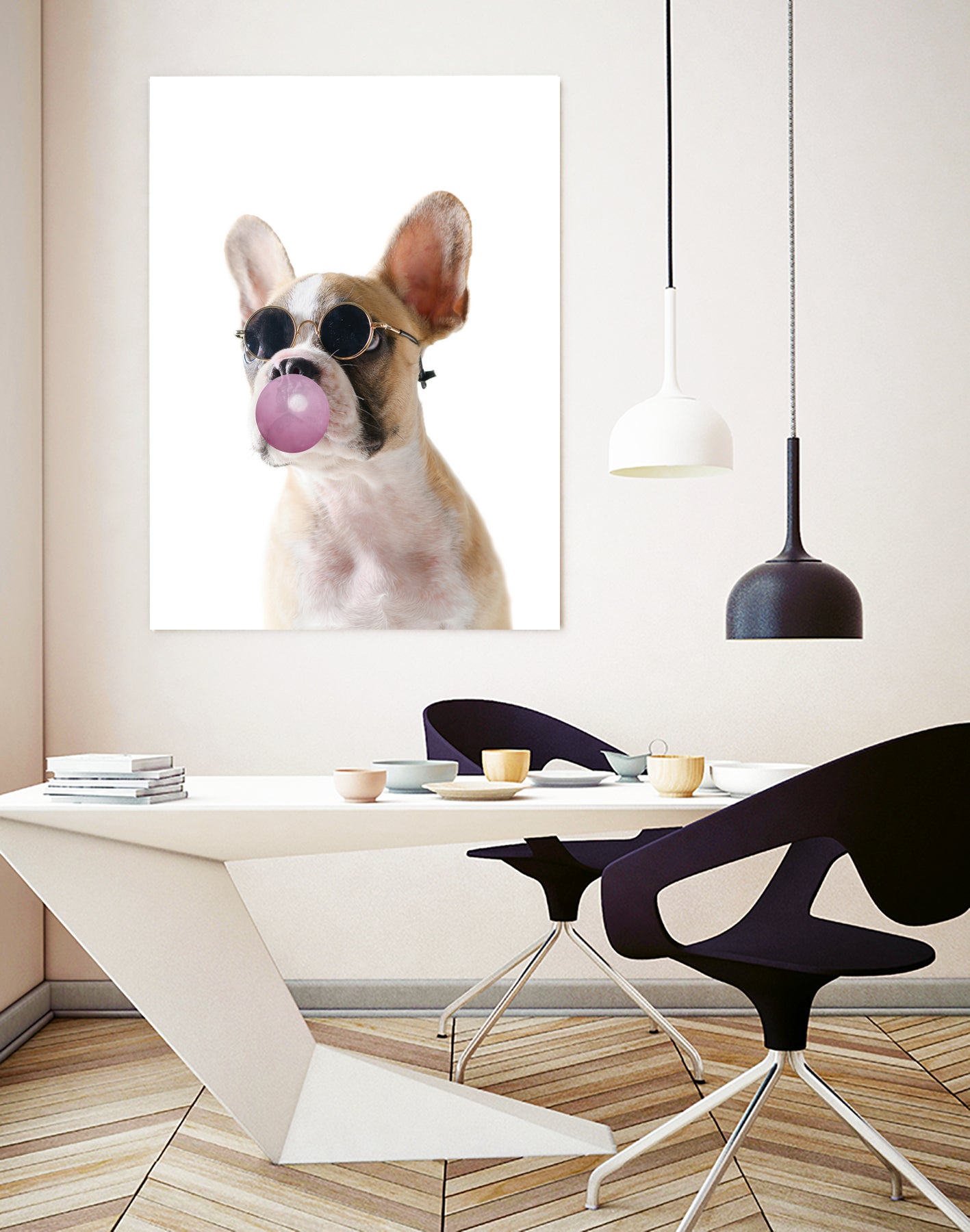 Dog With Bubble Gum by miguel angel romero franco on GIANT ART - pink photo manipulation