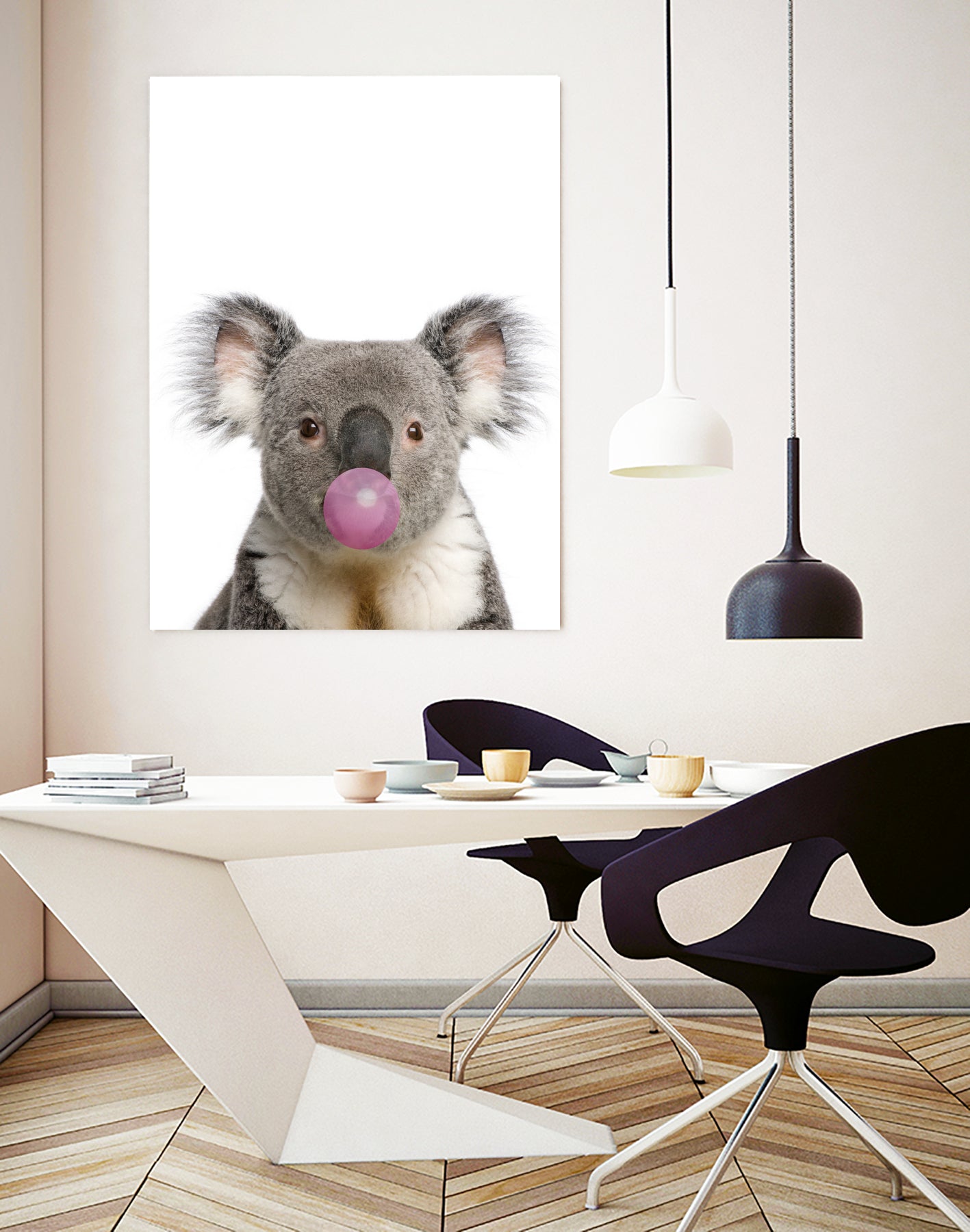 koala with bubble gum by miguel angel romero franco on GIANT ART - gray photo manipulation