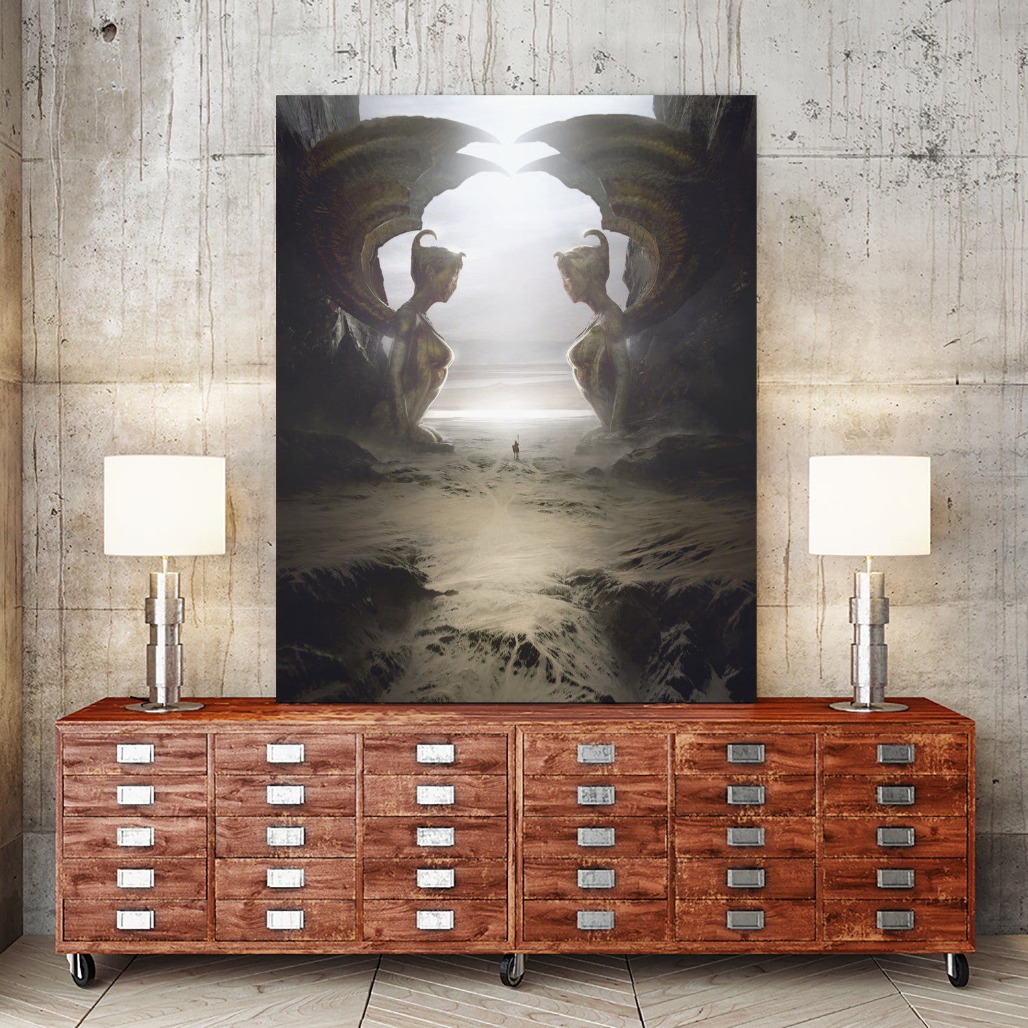 The two sphinxes by Tierno Beauregard on GIANT ART - brown mixed media