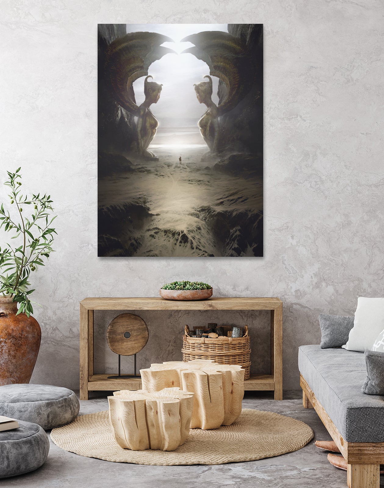 The two sphinxes by Tierno Beauregard on GIANT ART - brown mixed media