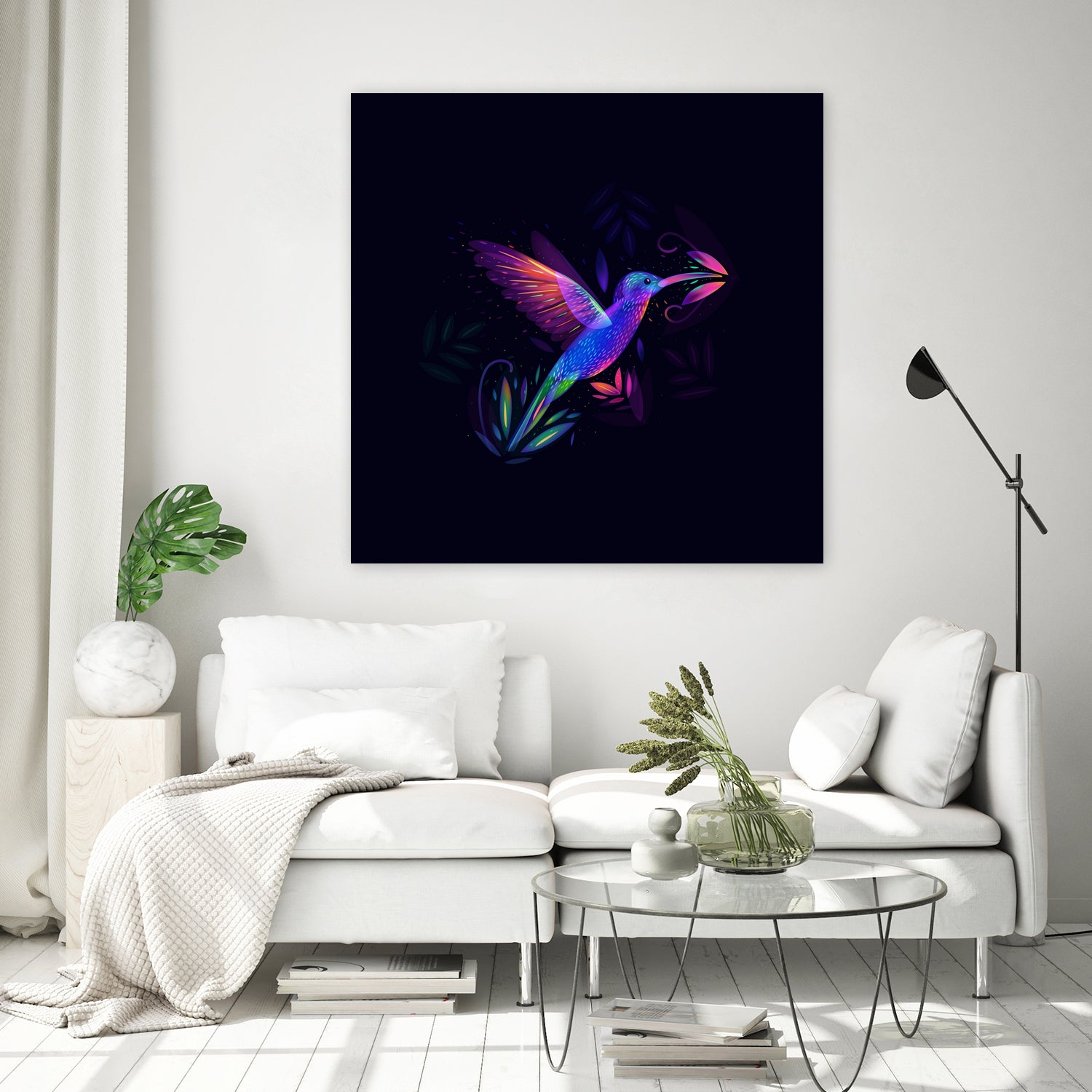 Colibri's world by Ilya Shapko on GIANT ART - blue mixed media