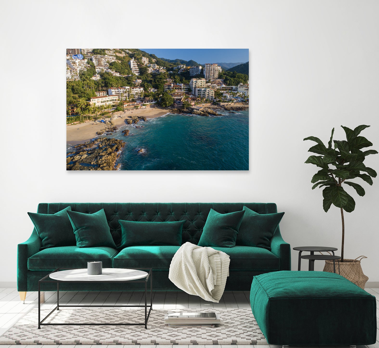 Puerto Vallarta - Conchas Chinas Beaches by Reid Harrison on GIANT ART - blue photo illustration
