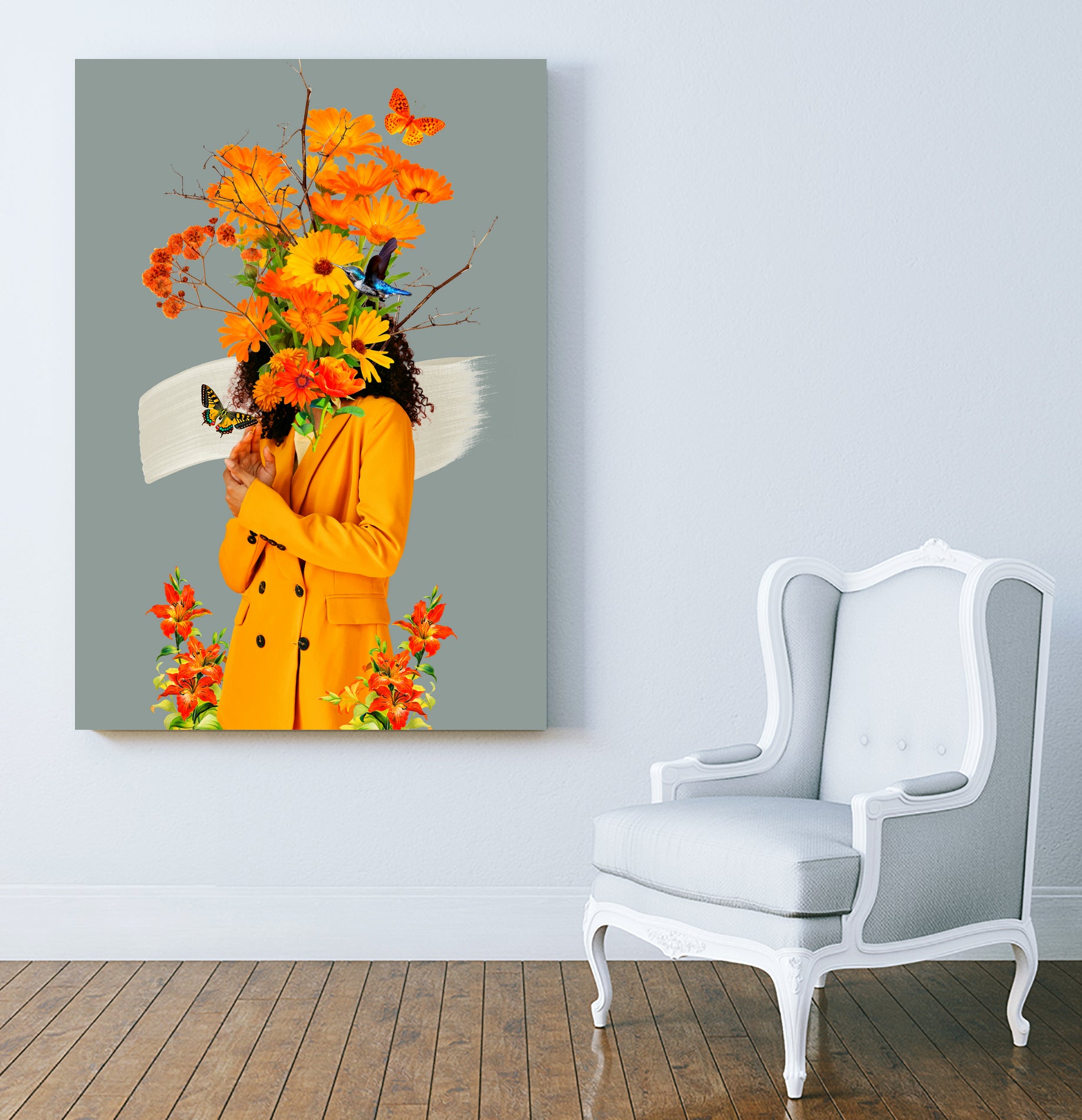 woman bloom collage by edson ramos on GIANT ART - gray photo manipulation