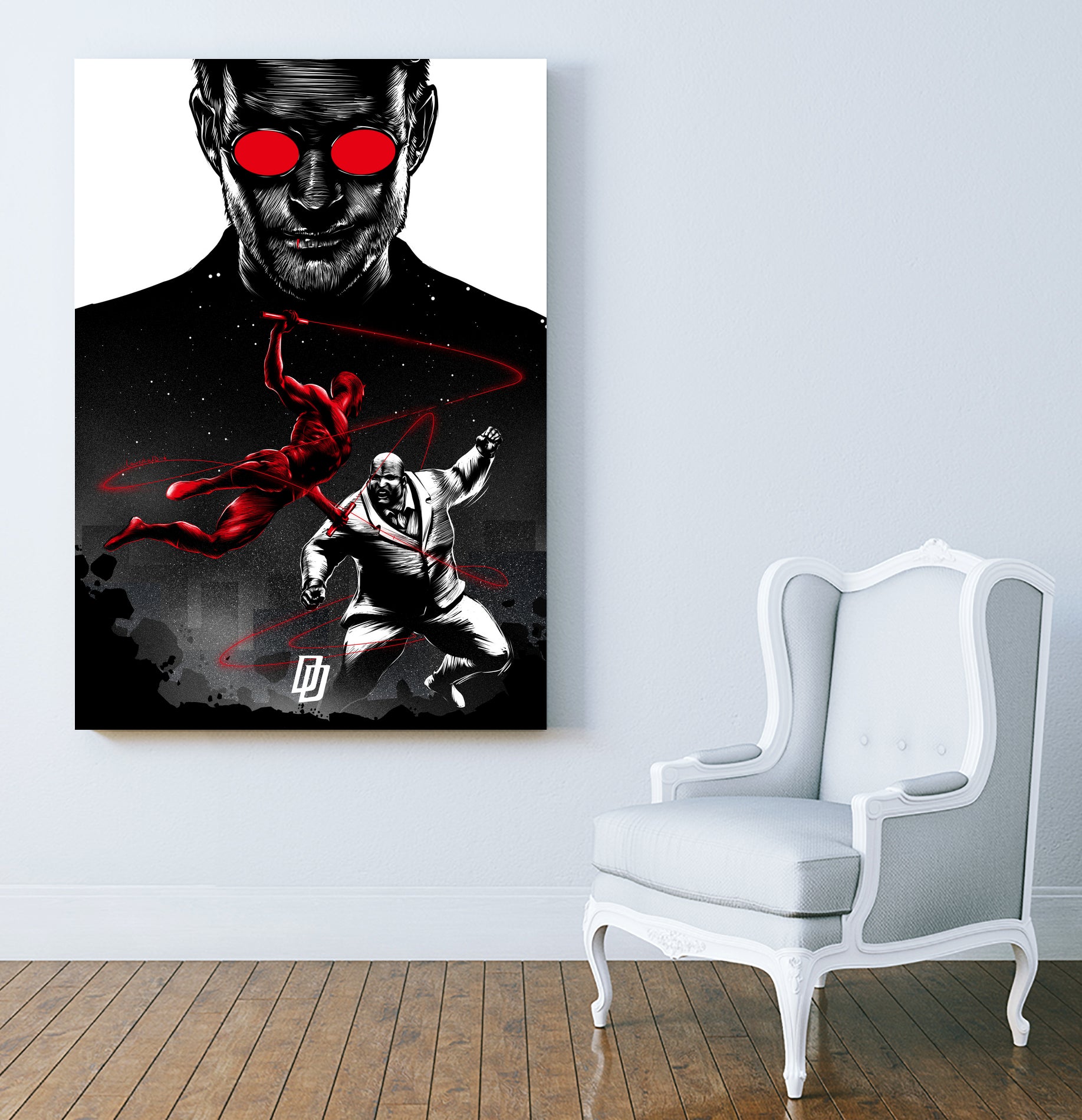 Daredevil vs Kingpin by Paola Morpheus on GIANT ART - red digital painting