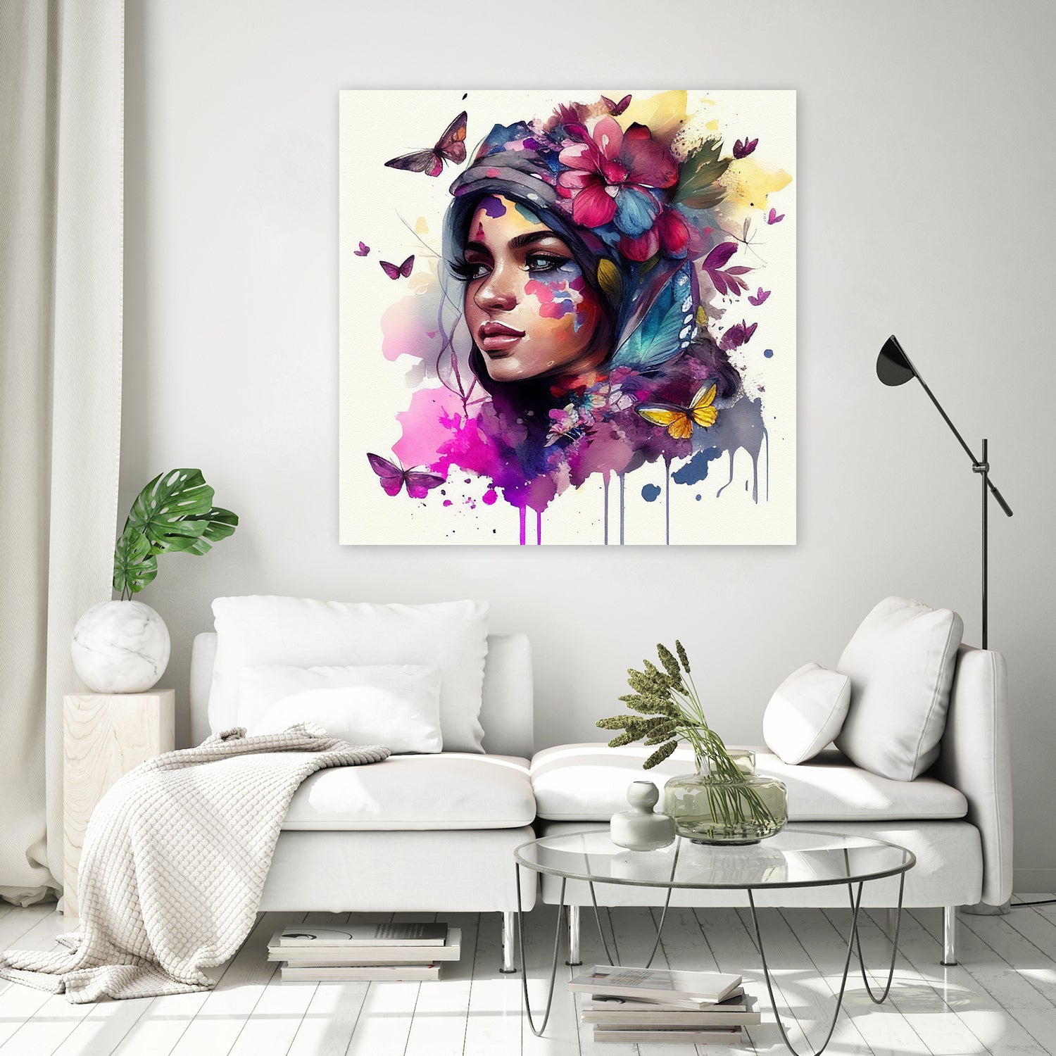 Watercolor Floral Arabian Woman #9 by Isabel Cerdá Muñoz on GIANT ART - pink digital painting