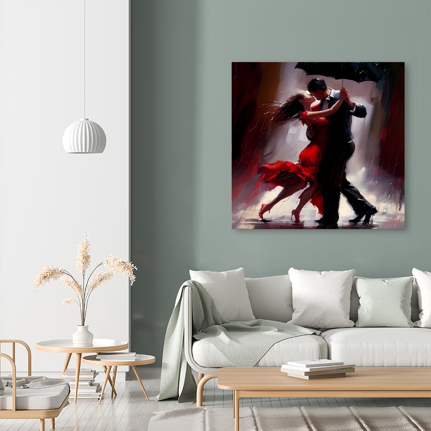 Tango in the rain. by Ievgeniia Bidiuk on GIANT ART - red digital painting