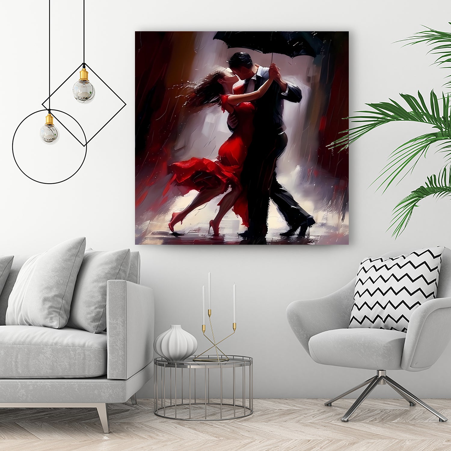 Tango in the rain. by Ievgeniia Bidiuk on GIANT ART - red digital painting