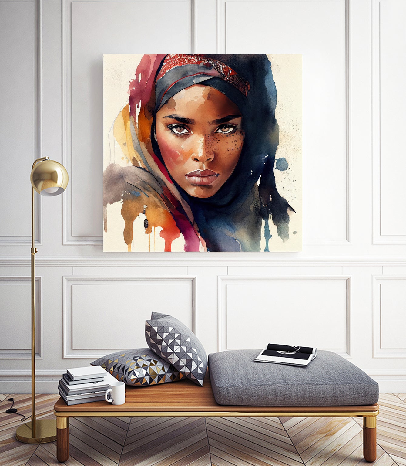 Watercolor Tuareg Woman #7 by Isabel Cerdá Muñoz on GIANT ART - brown digital painting