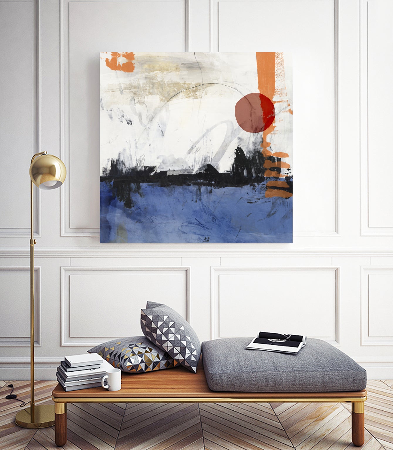 Midnight Rise I by Pi Studio on GIANT ART - blue mixed media