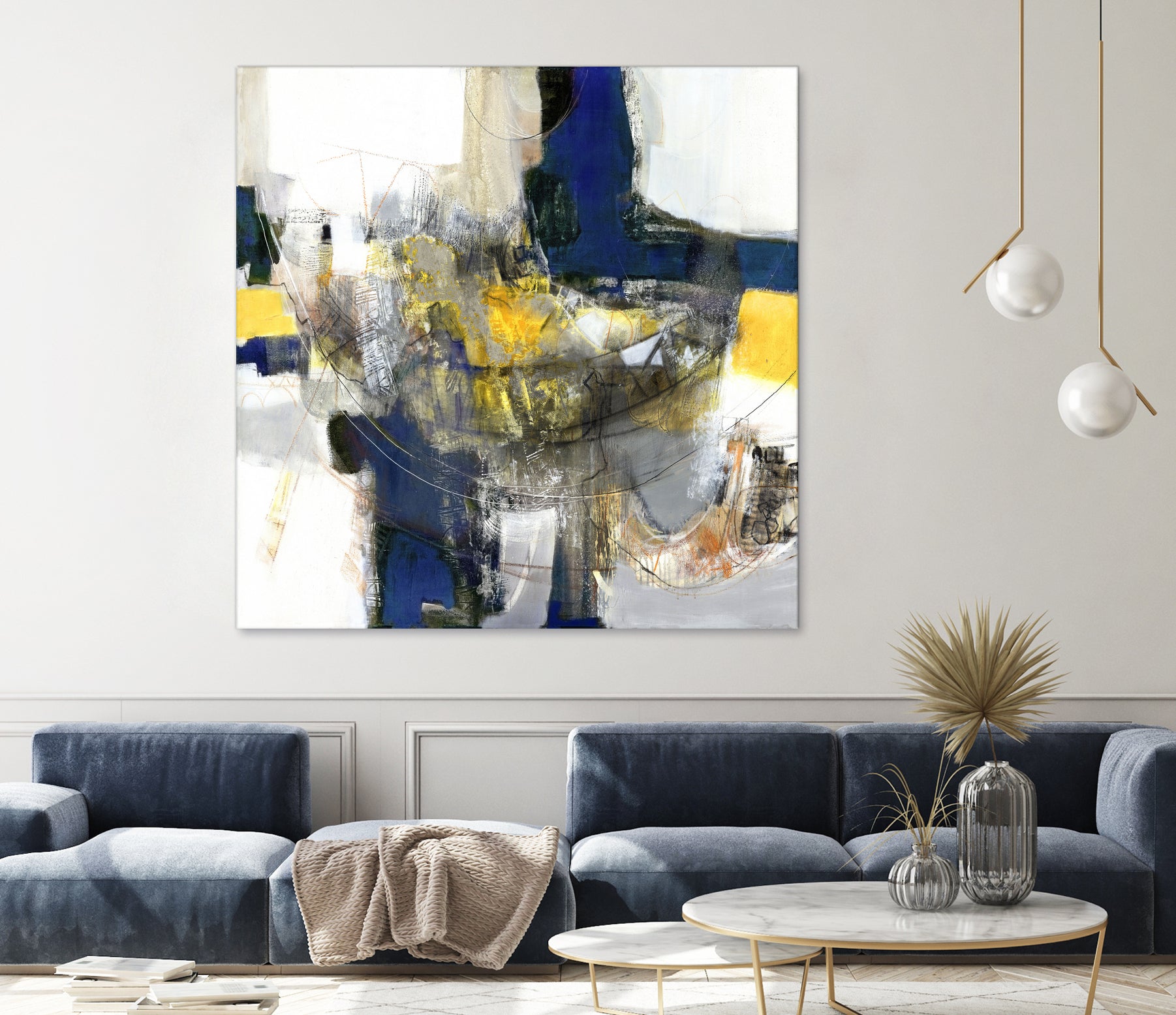 Round Trip I by Pi Studio on GIANT ART - yellow mixed media