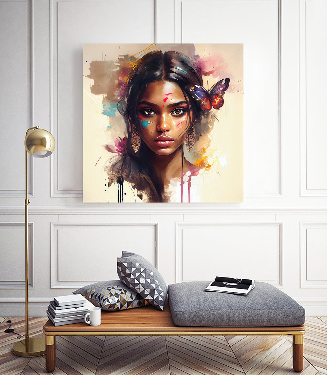 Watercolor Hindu Woman #1 by Isabel Cerdá Muñoz on GIANT ART - brown digital painting