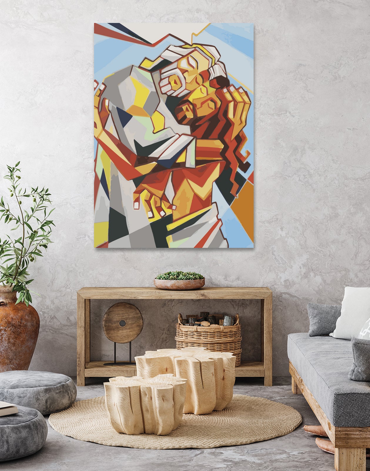 Holy Trinity illustration by Bernardo Ramonfaur on GIANT ART - blue digital painting