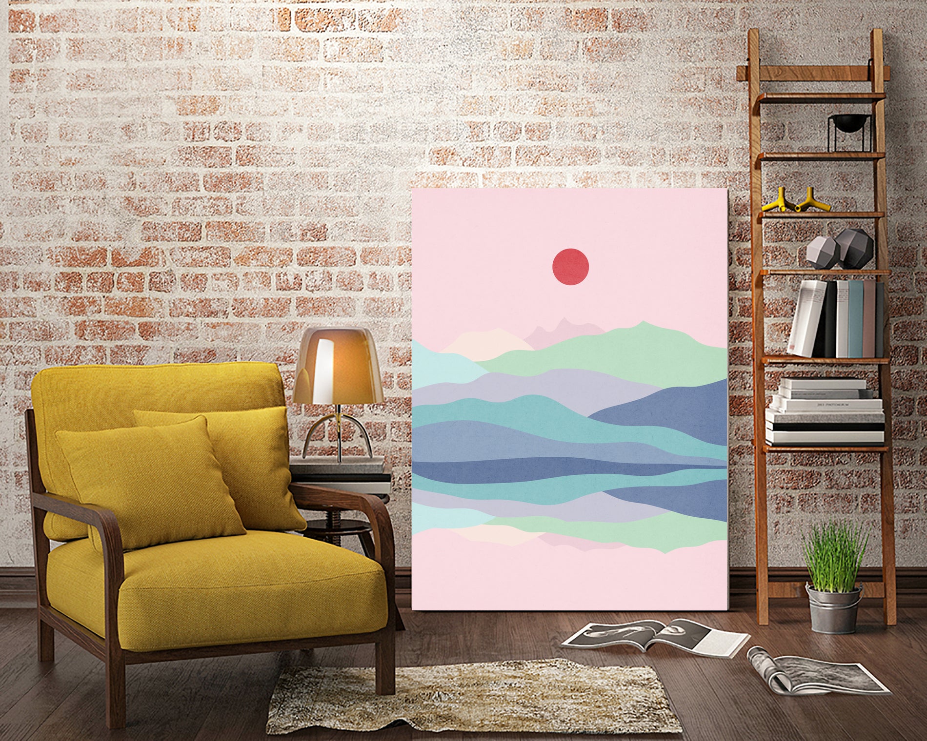 Watercolor landscape 3 by Vitor Costa on GIANT ART - blue digital painting