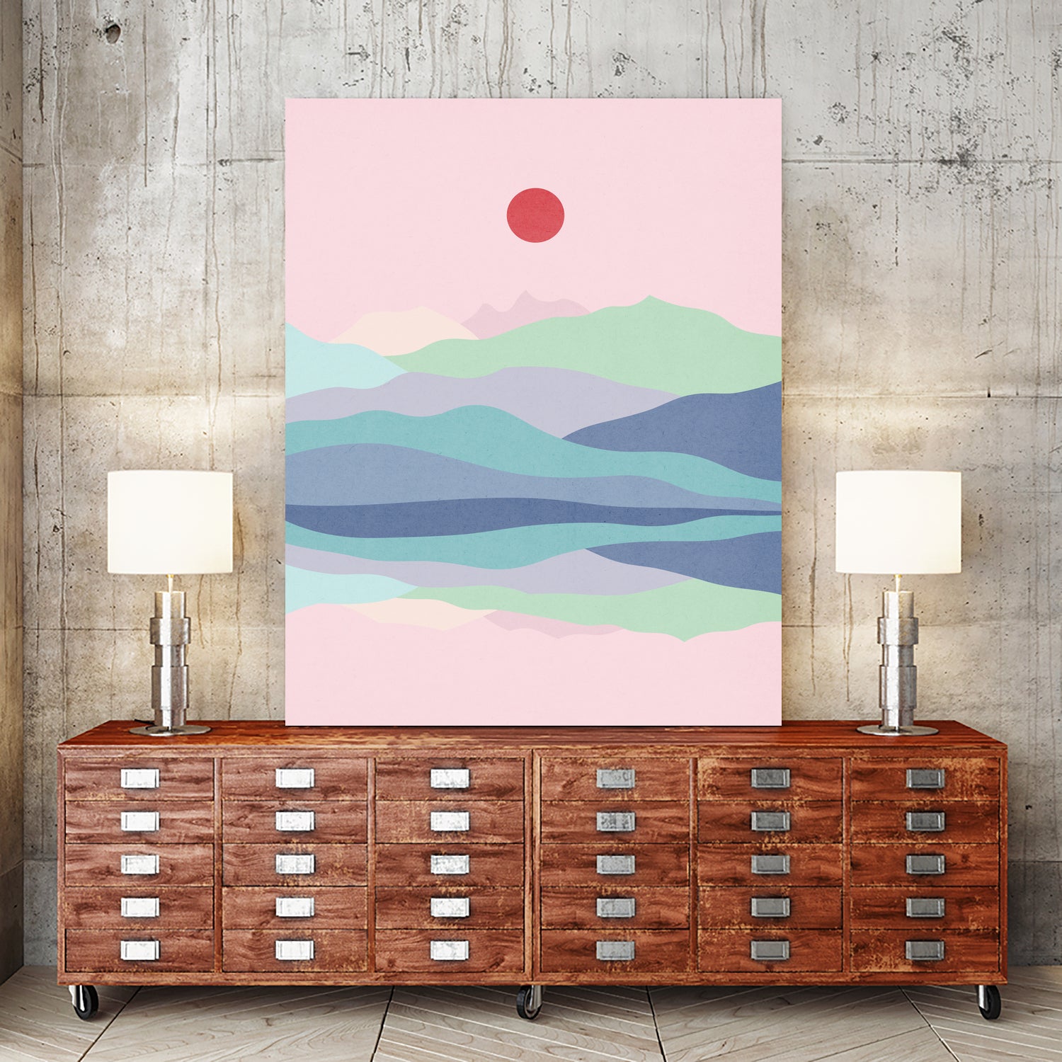 Watercolor landscape 3 by Vitor Costa on GIANT ART - blue digital painting