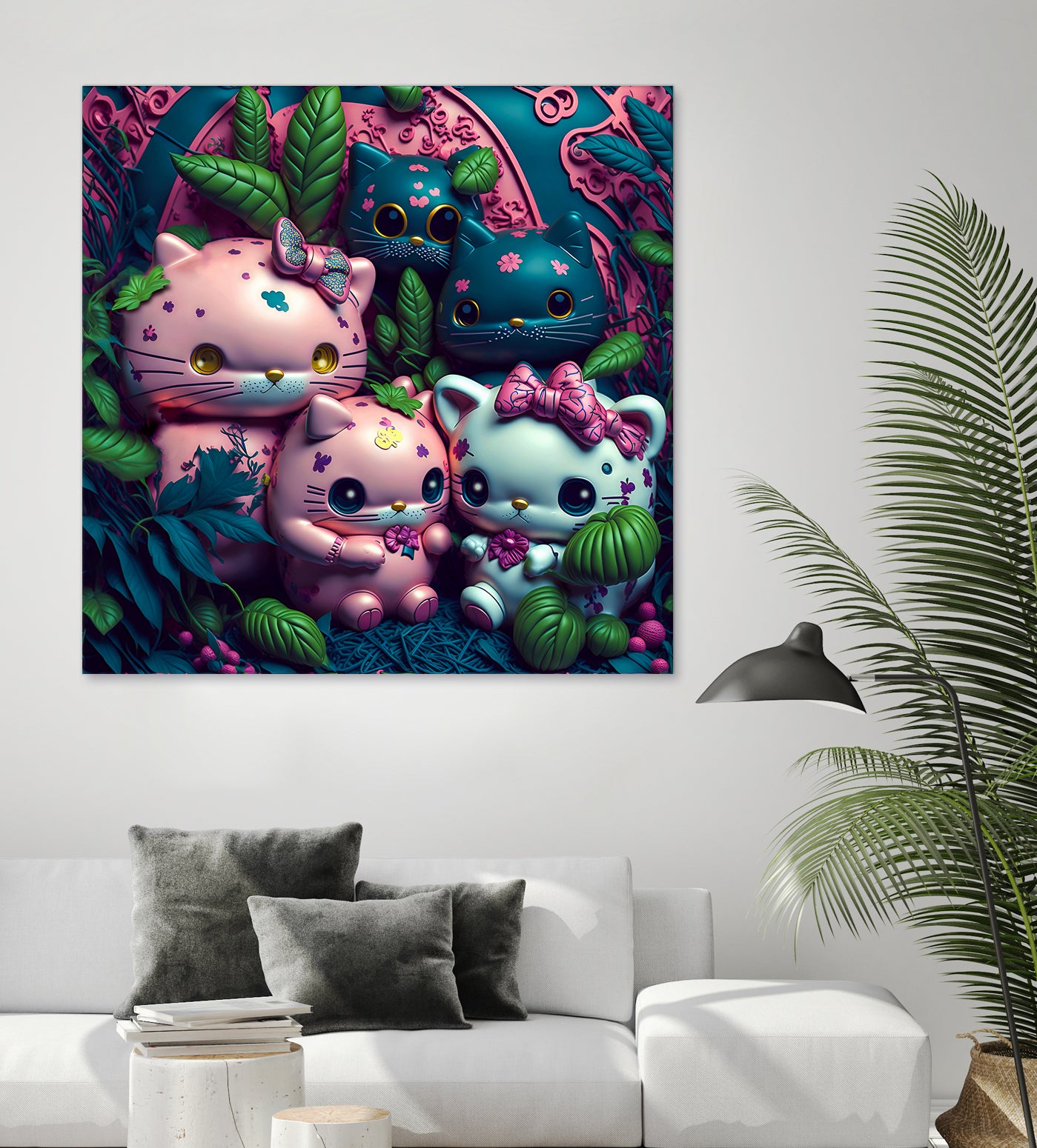 Chubby Kitties by Eric Ton on GIANT ART - white digital painting