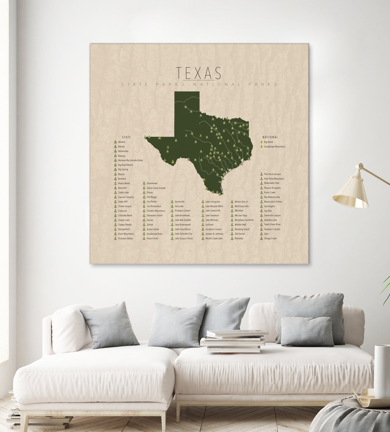 Texas Parks by Finlay McNevin on GIANT ART - green typography
