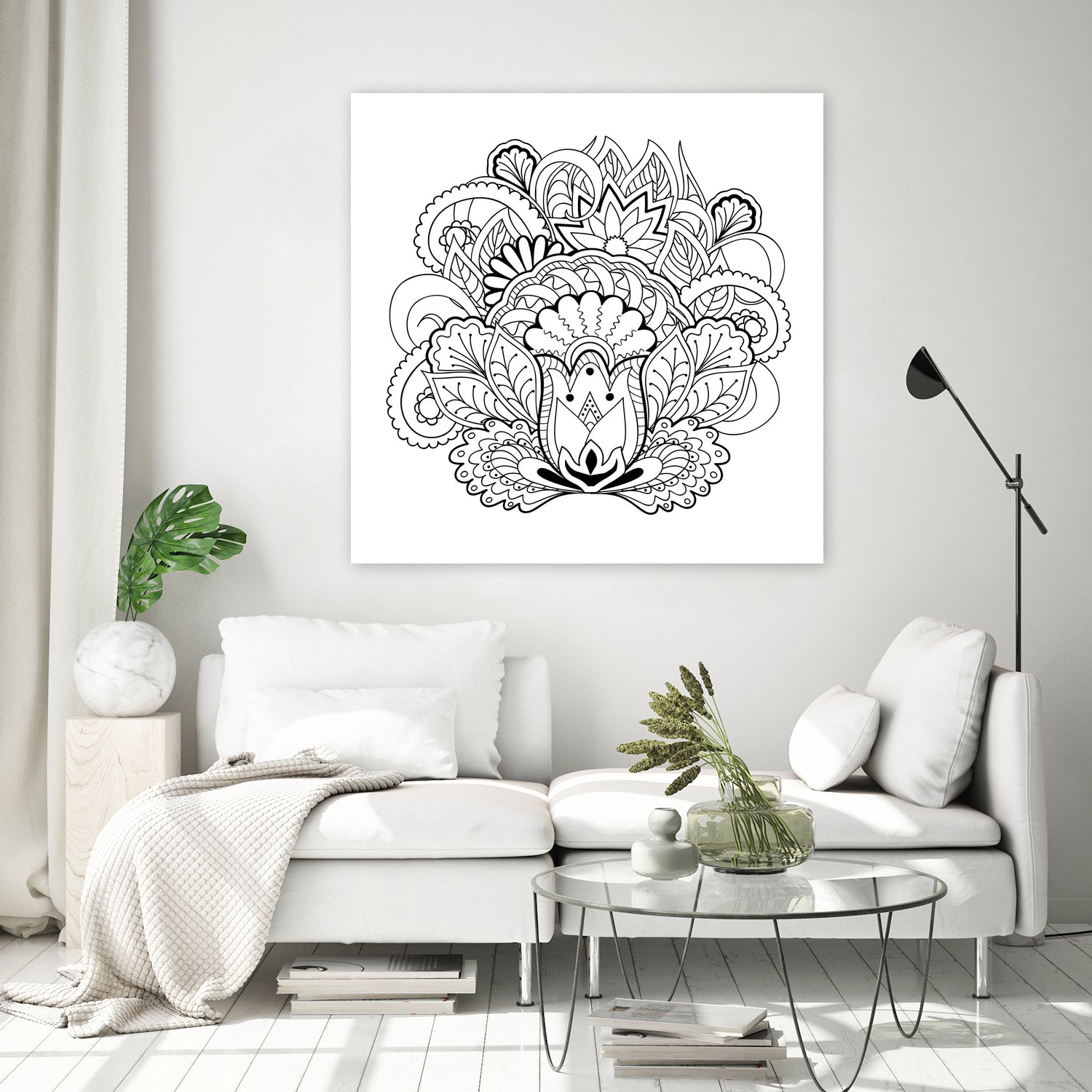 black&white zen-like composition by Galyna Novykova on GIANT ART - white digital drawing