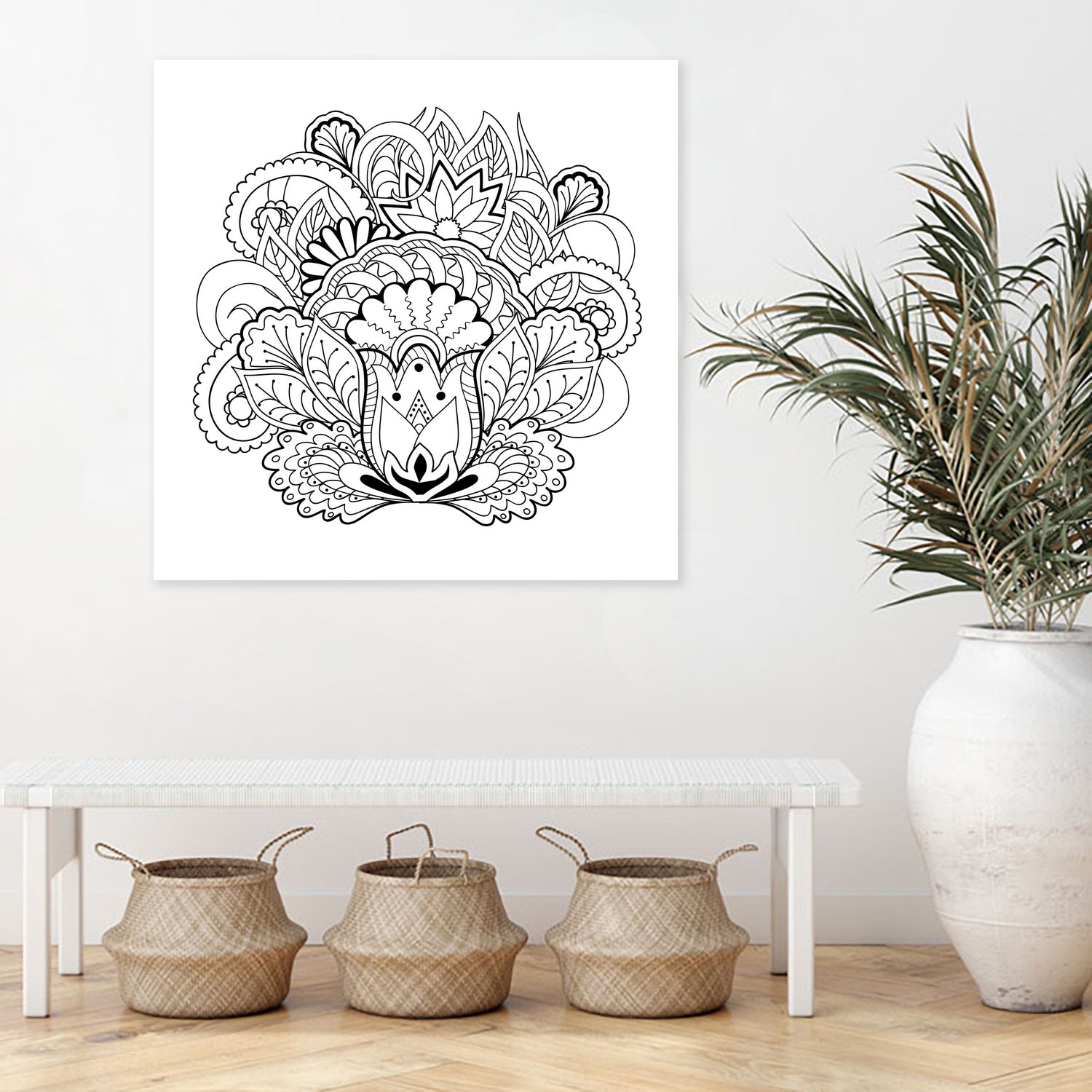 black&white zen-like composition by Galyna Novykova on GIANT ART - white digital drawing