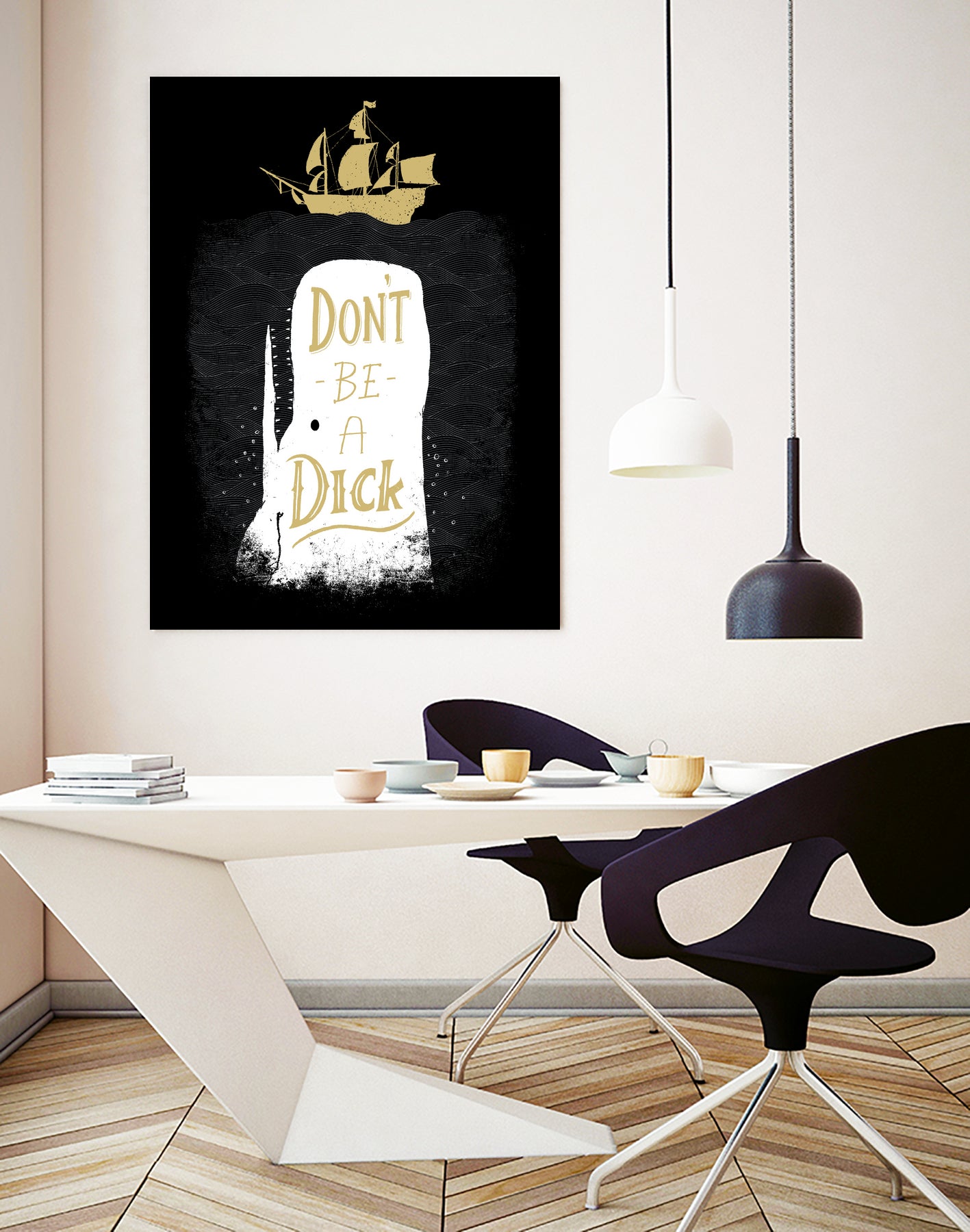 Don't Be A Dick by Michael Buxton on GIANT ART - black digital painting