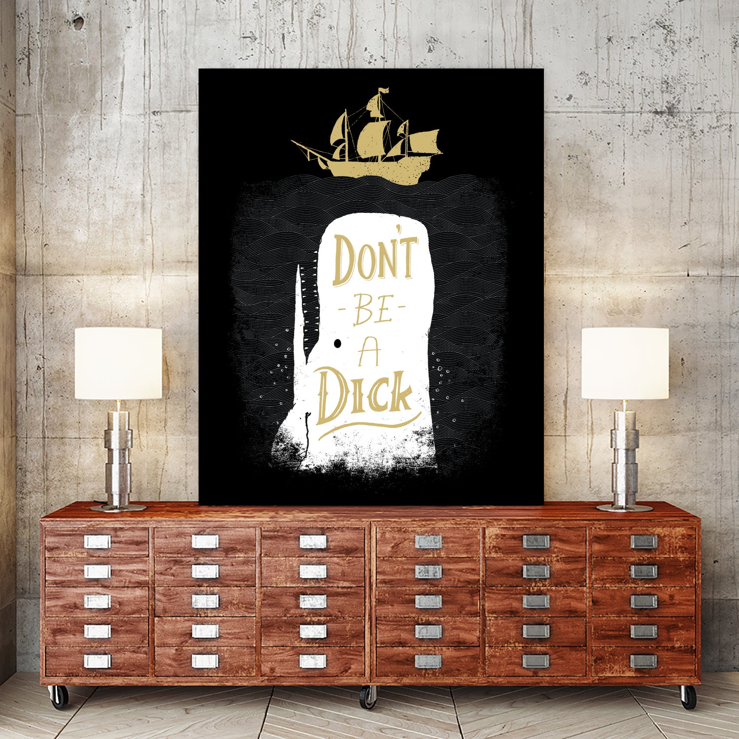 Don't Be A Dick by Michael Buxton on GIANT ART - black digital painting