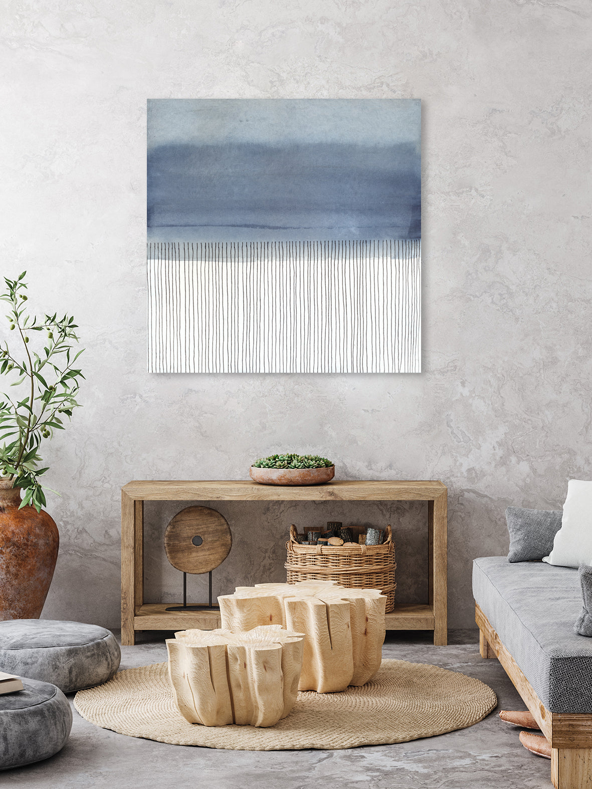 Looks Like Rain by Mariam Cisse on GIANT ART - blue mixed media