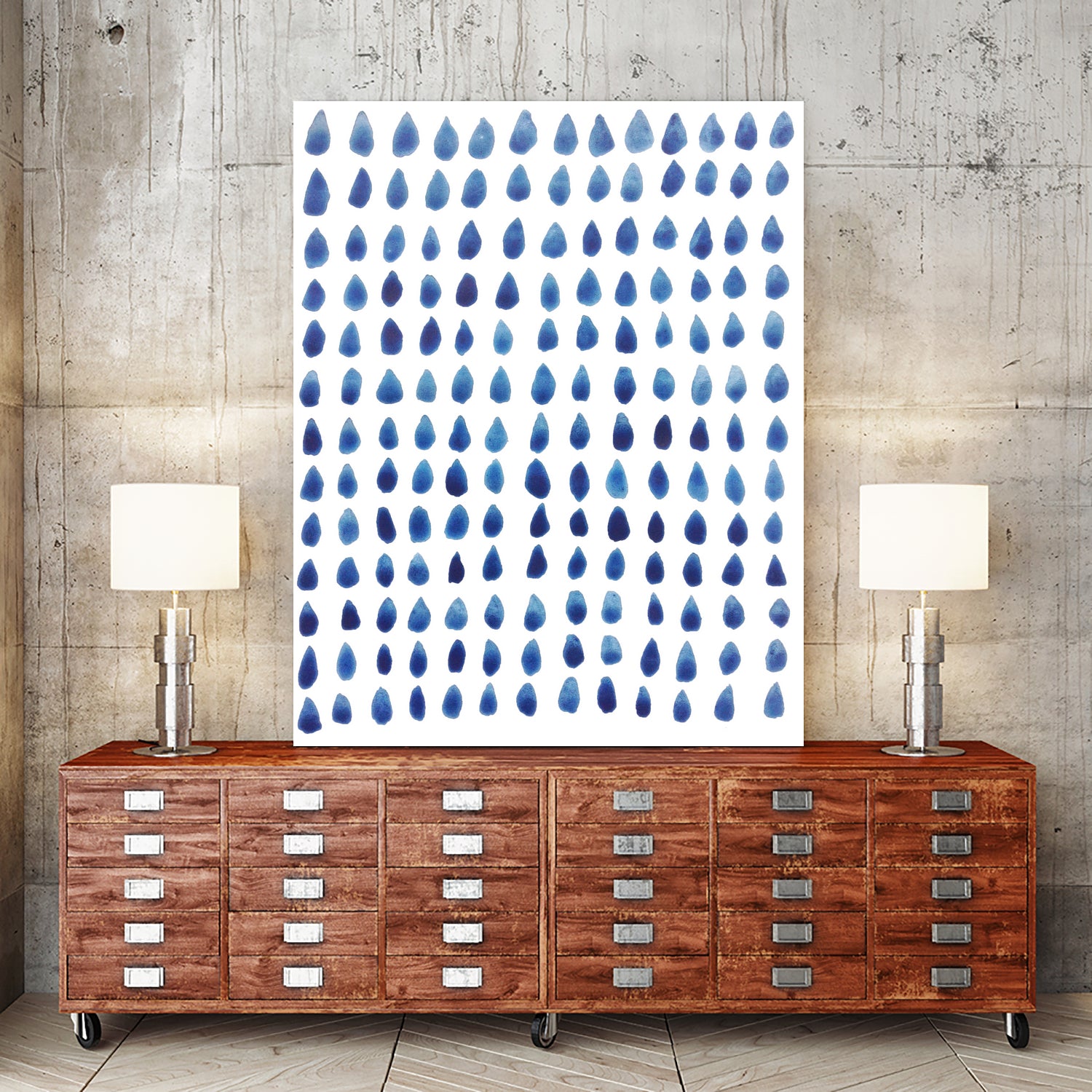 RAINDROPS by austeja platukyte on GIANT ART - blue digital painting