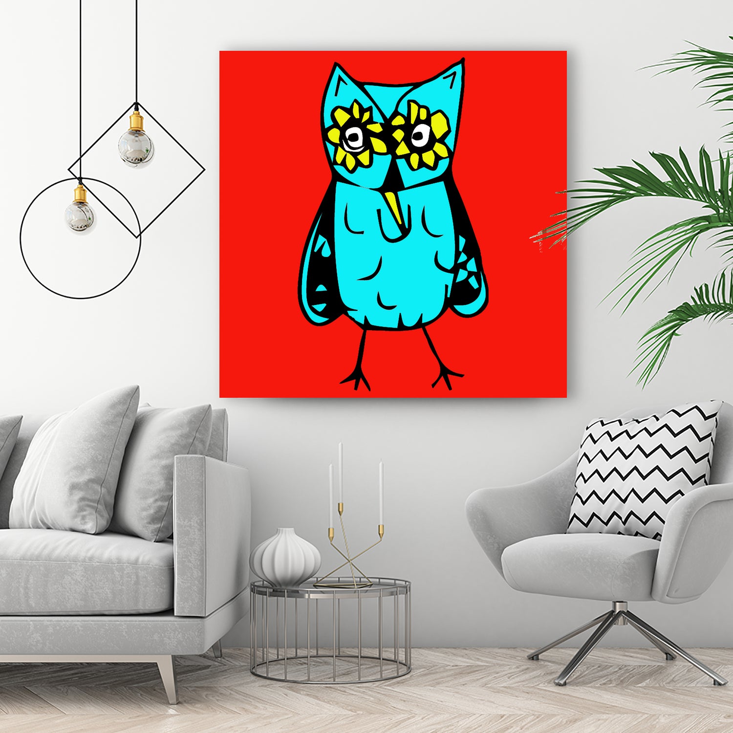 Rebel Owl by Tina Franco on GIANT ART - red digital drawing