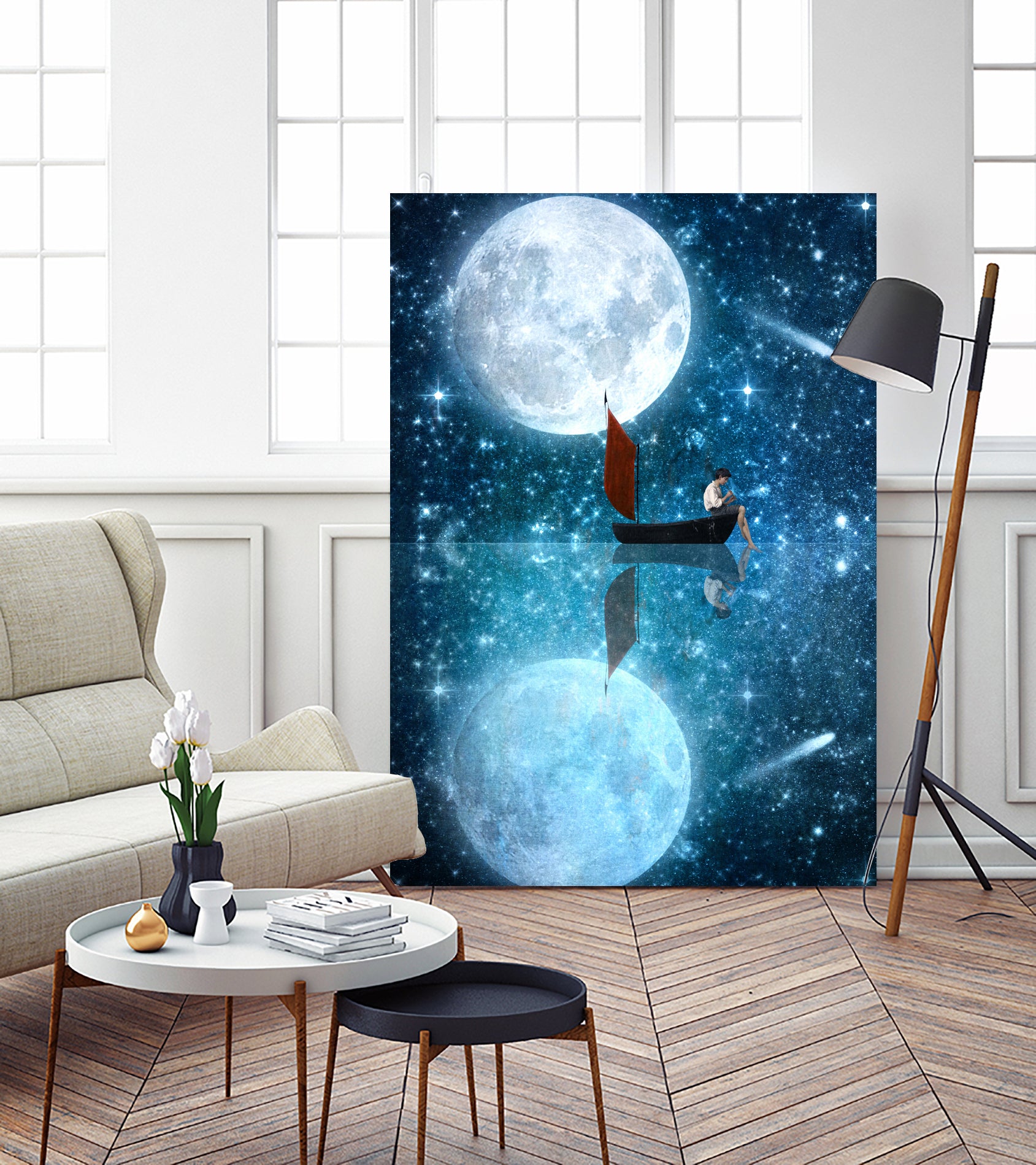 The Moon and Me by Diogo Veríssimo on GIANT ART - blue photo manipulation