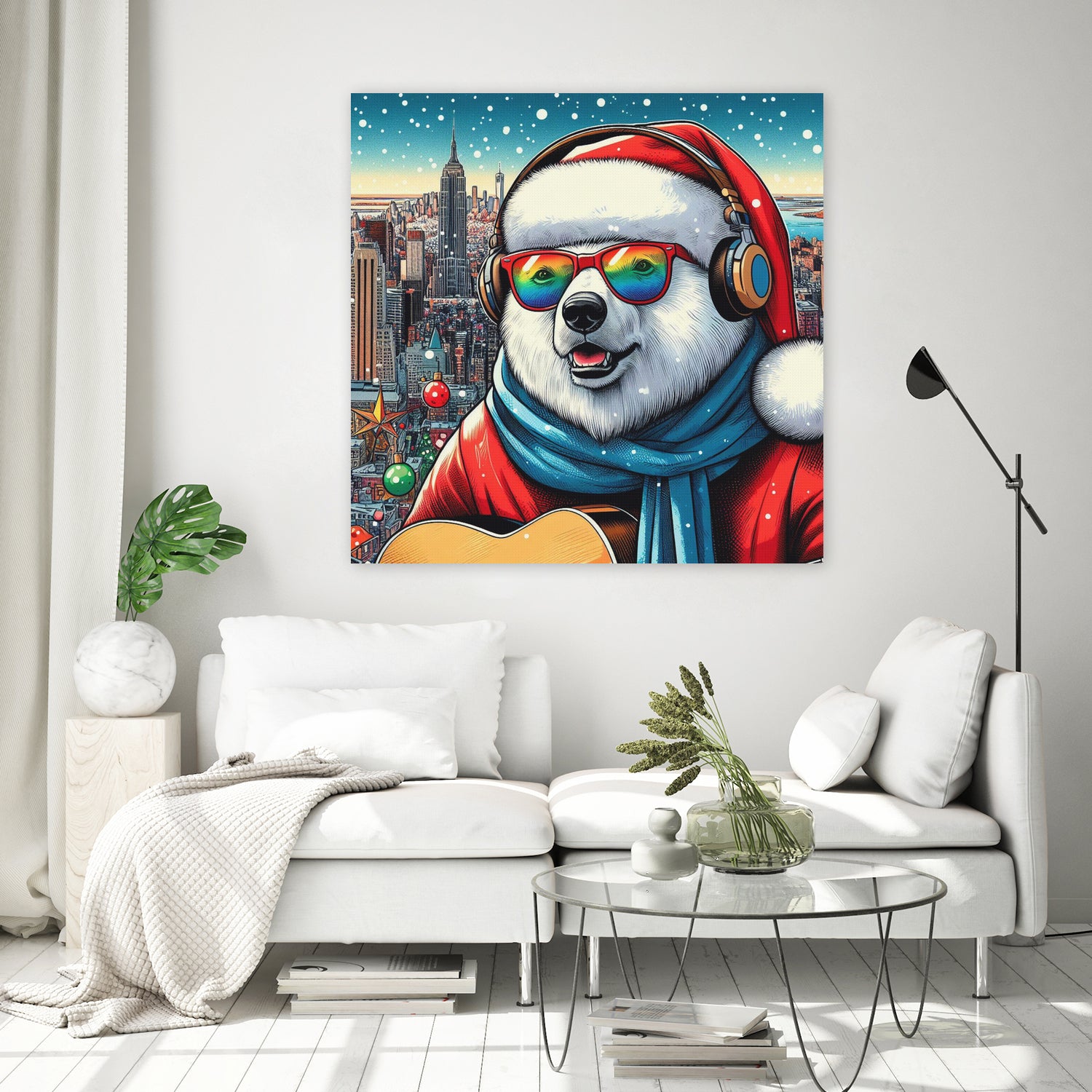 XMAS POLAR BEAR NYC 2 by OTIS PORRITT on GIANT ART - red digital painting