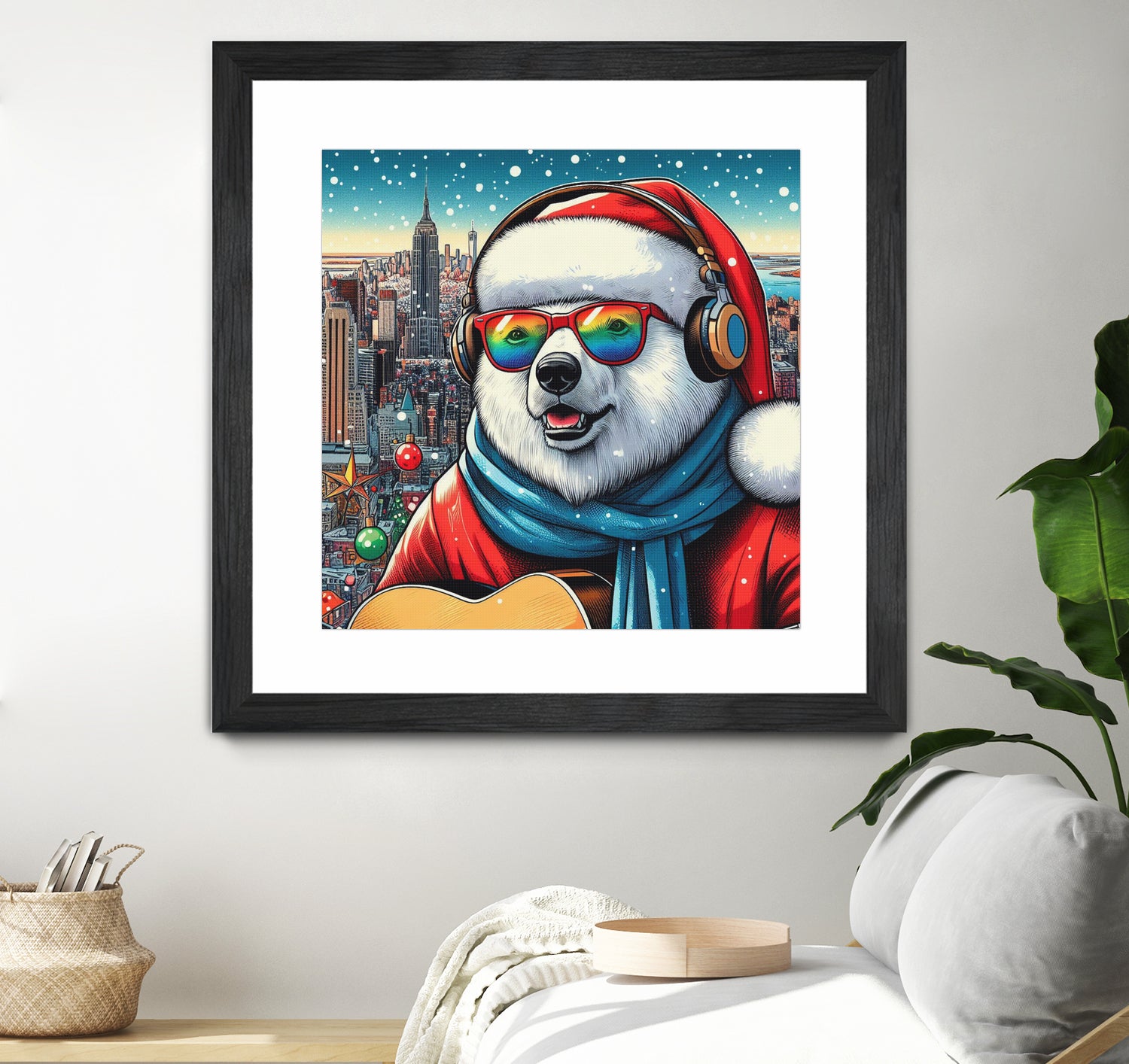 XMAS POLAR BEAR NYC 2 by OTIS PORRITT on GIANT ART - red digital painting