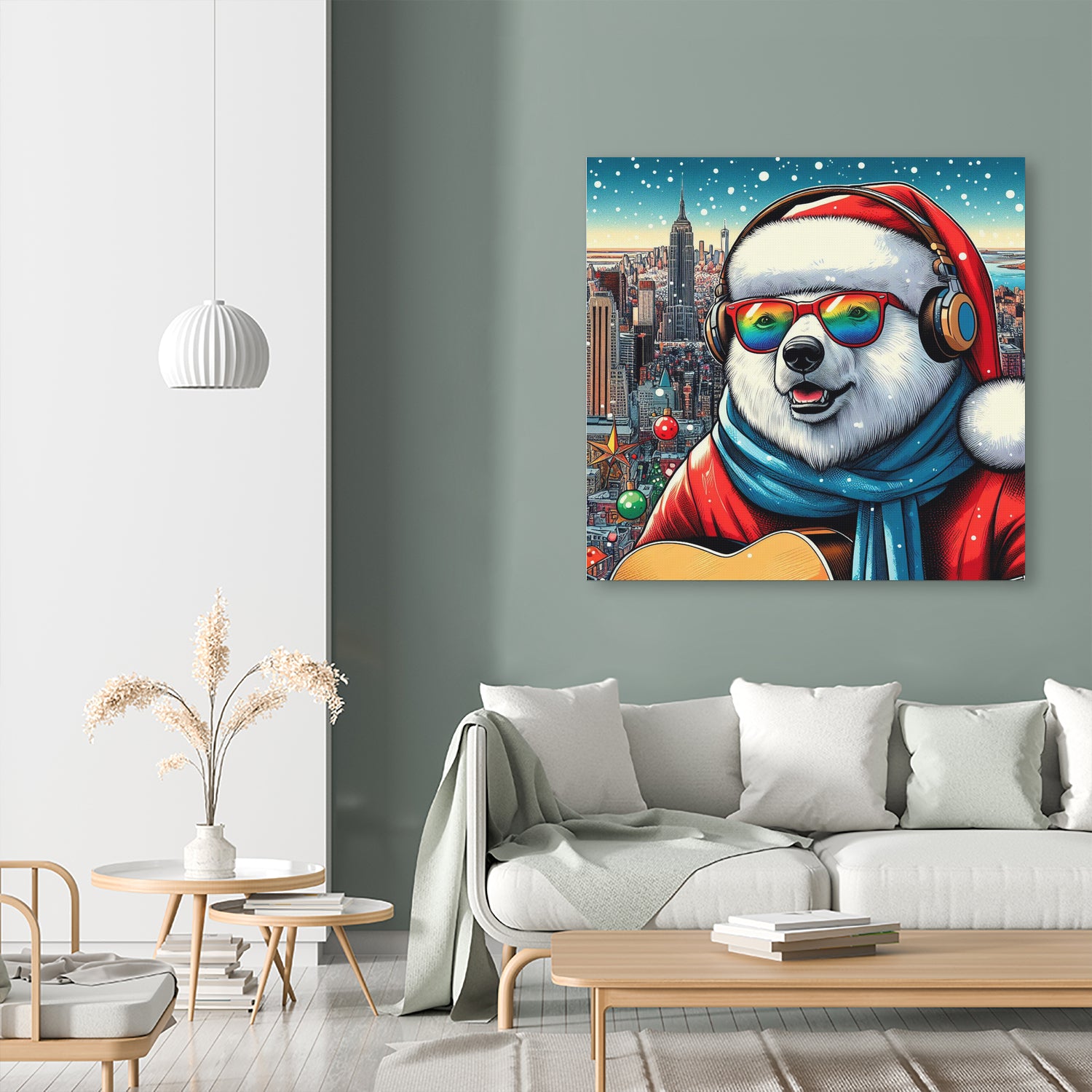 XMAS POLAR BEAR NYC 2 by OTIS PORRITT on GIANT ART - red digital painting