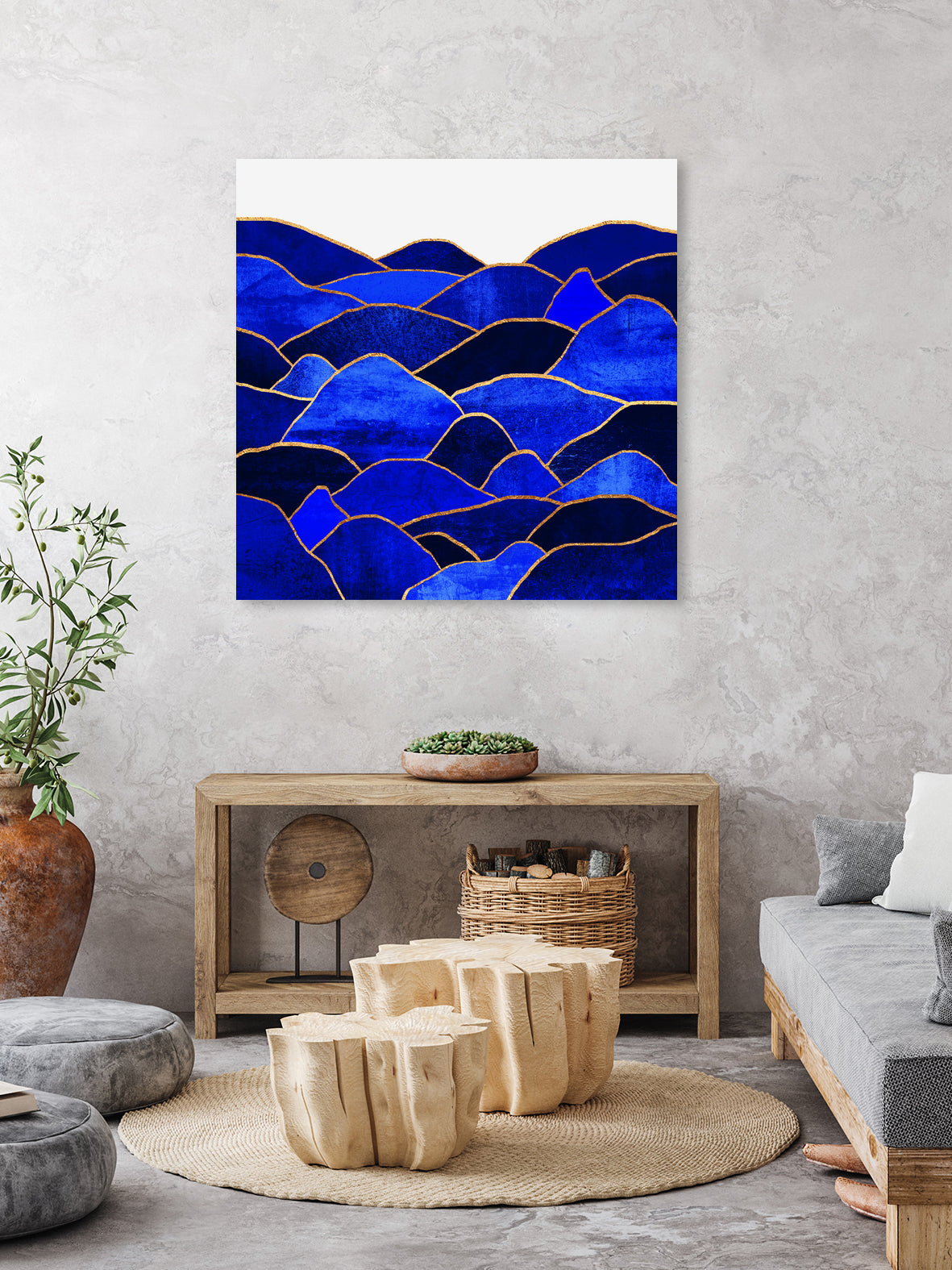 Blue Hills by Elisabeth Fredriksson on GIANT ART - blue mixed media