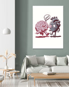 brain fighting with heart by edson ramos on GIANT ART - red digital drawing