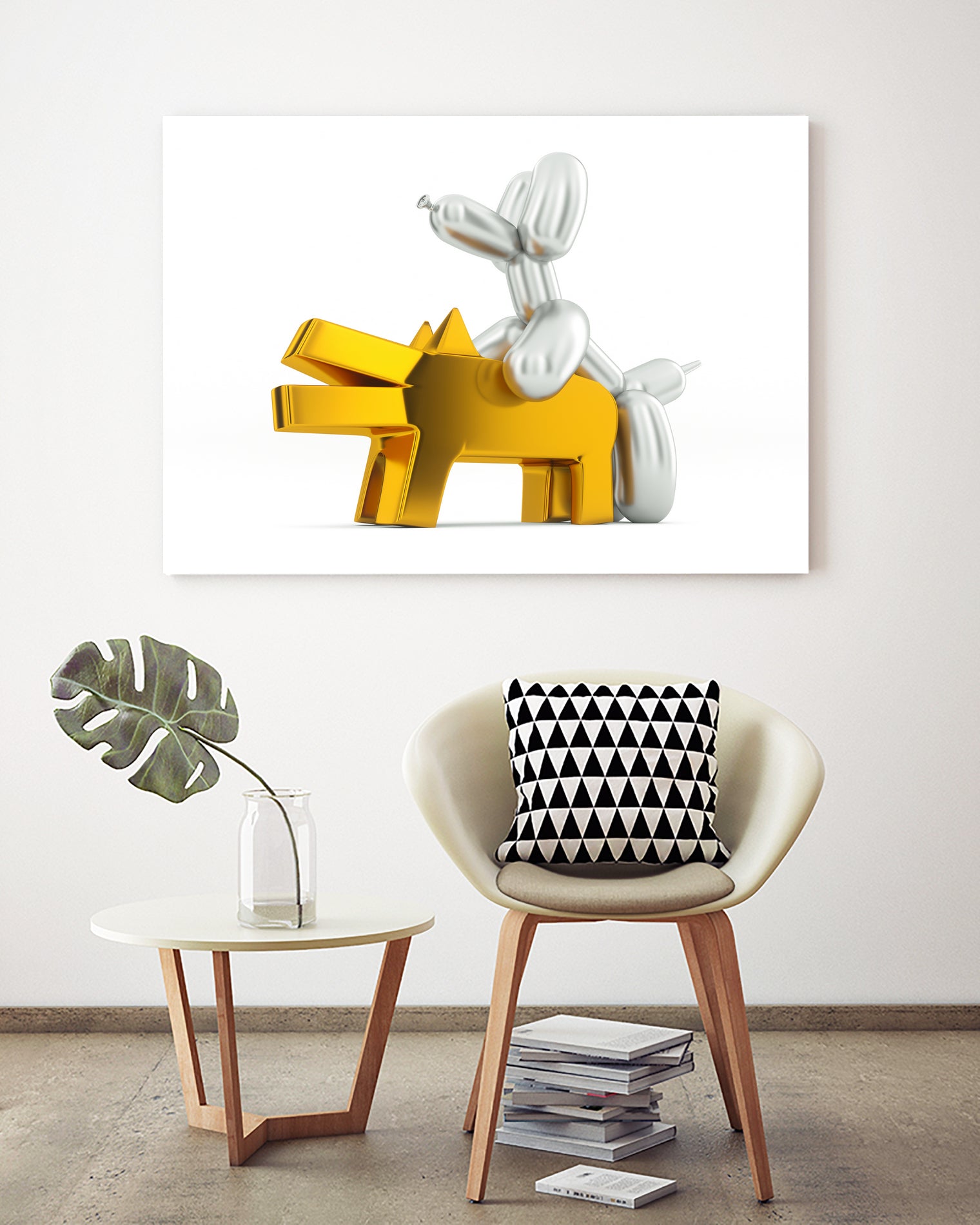 WHEN BALLOON DOG MEETS KEITH HARING DOG by Michael Benisty on GIANT ART - white digital drawing