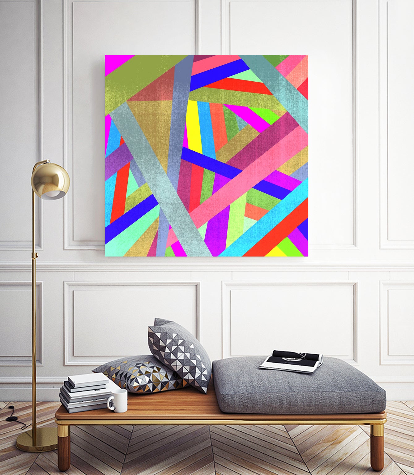 STRIPES II by Anthony Foronda on GIANT ART - pink vector illustration