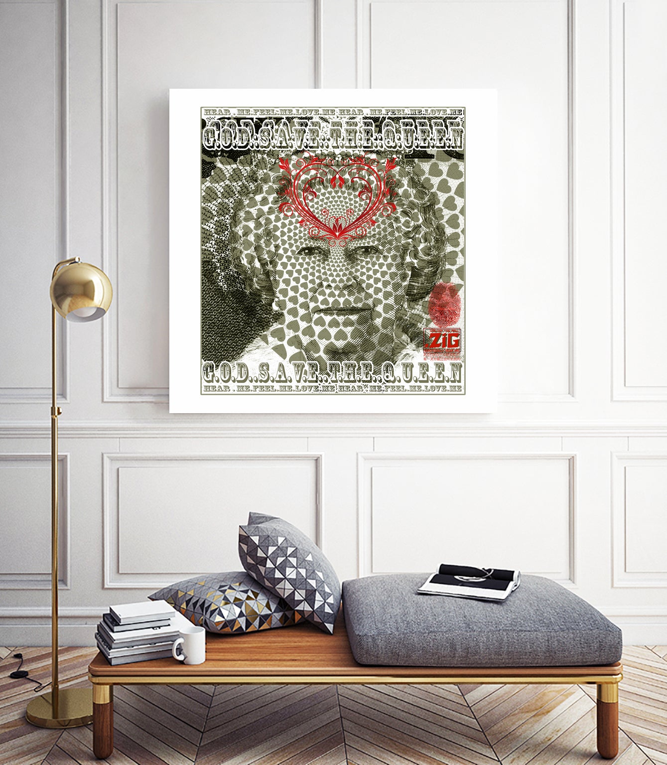 God Save The Queen Blood & Khaki (Hear Me Edition) by Ziggy Christenson on GIANT ART - green digital drawing