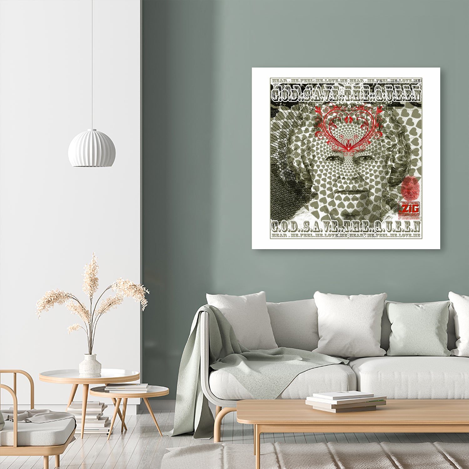 God Save The Queen Blood & Khaki (Hear Me Edition) by Ziggy Christenson on GIANT ART - green digital drawing