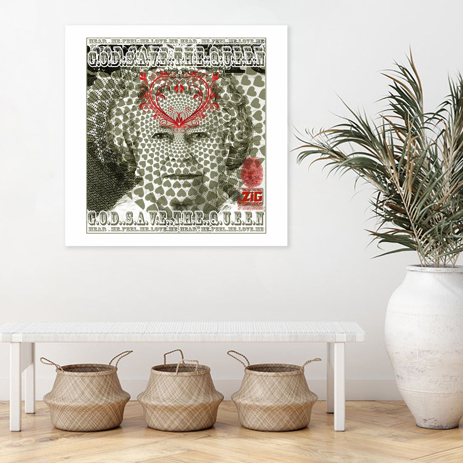 God Save The Queen Blood & Khaki (Hear Me Edition) by Ziggy Christenson on GIANT ART - green digital drawing