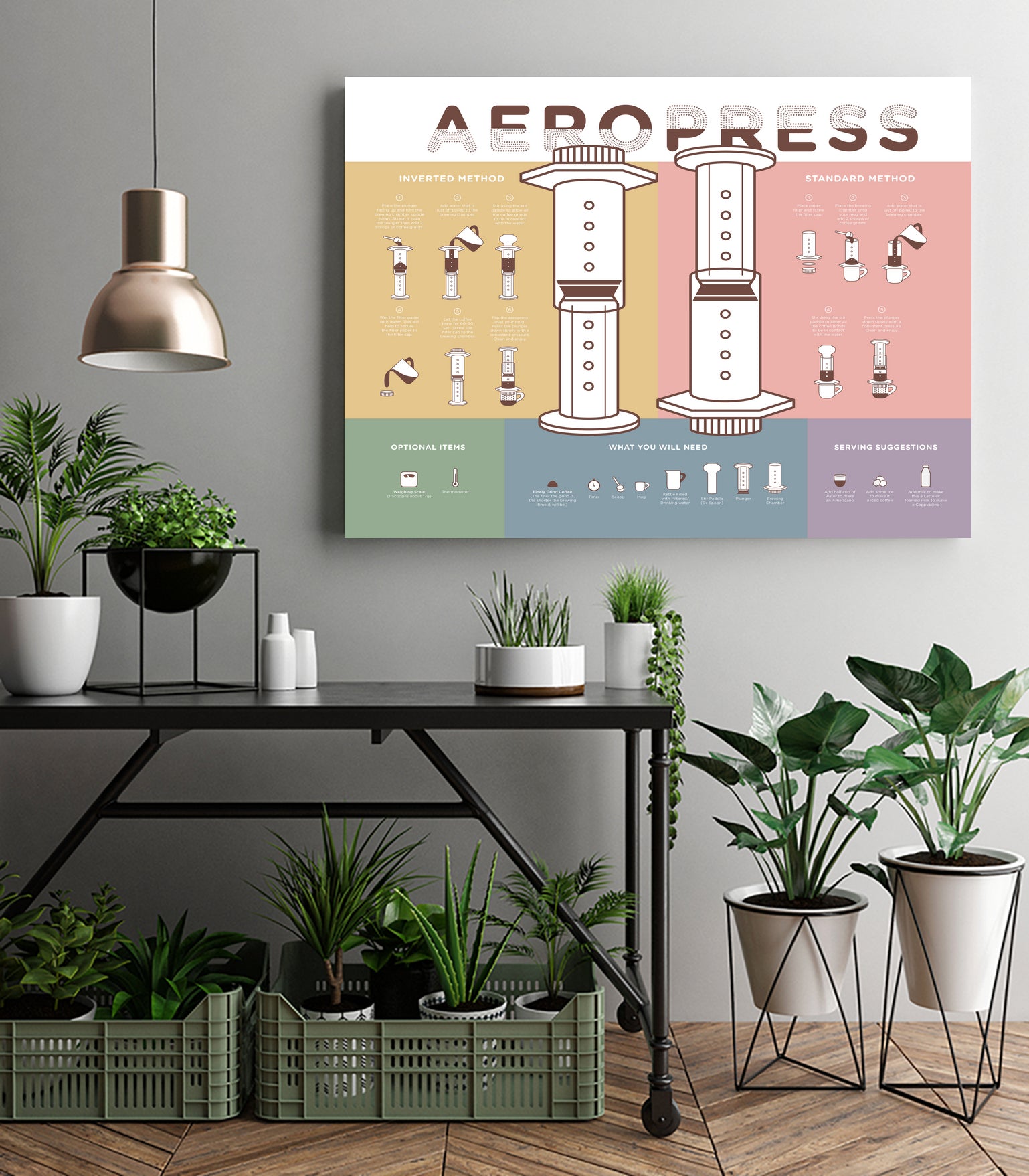 Aeropress Poster by Elaine Chng on GIANT ART - brown typography