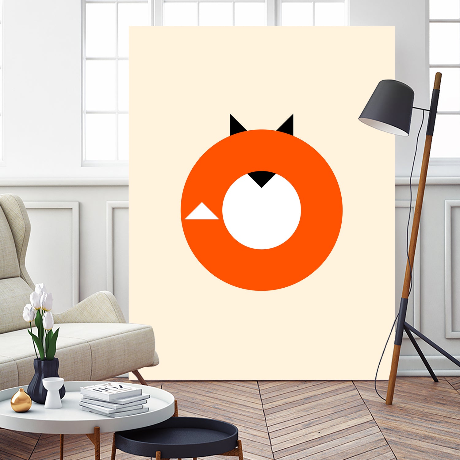 A Most Minimalist Fox by Nicholas Ely on GIANT ART - white vector illustration