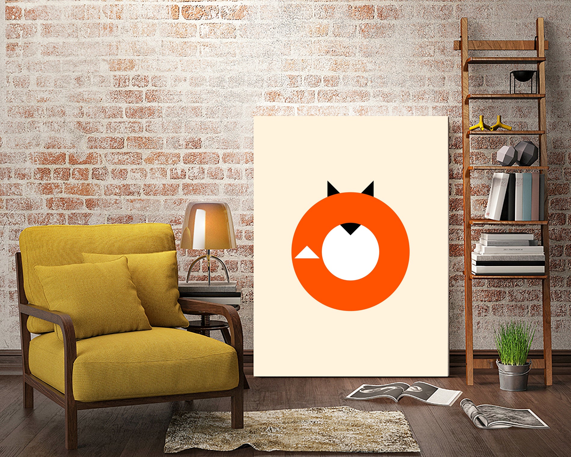 A Most Minimalist Fox by Nicholas Ely on GIANT ART - white vector illustration