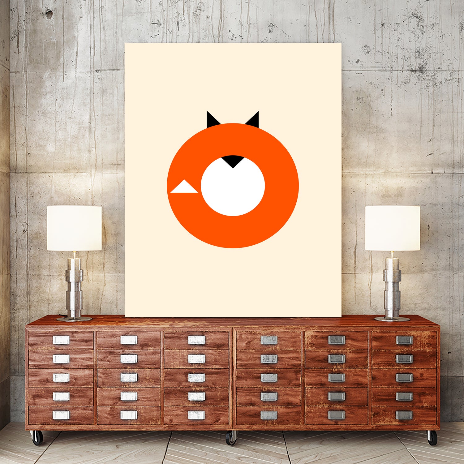 A Most Minimalist Fox by Nicholas Ely on GIANT ART - white vector illustration