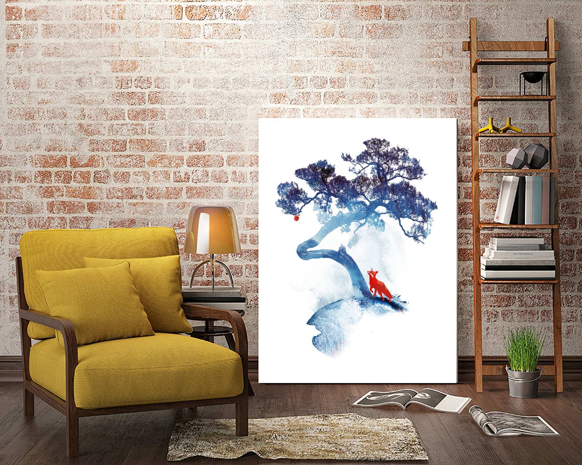 The last apple tree by Robert Farkas on GIANT ART - blue digital painting